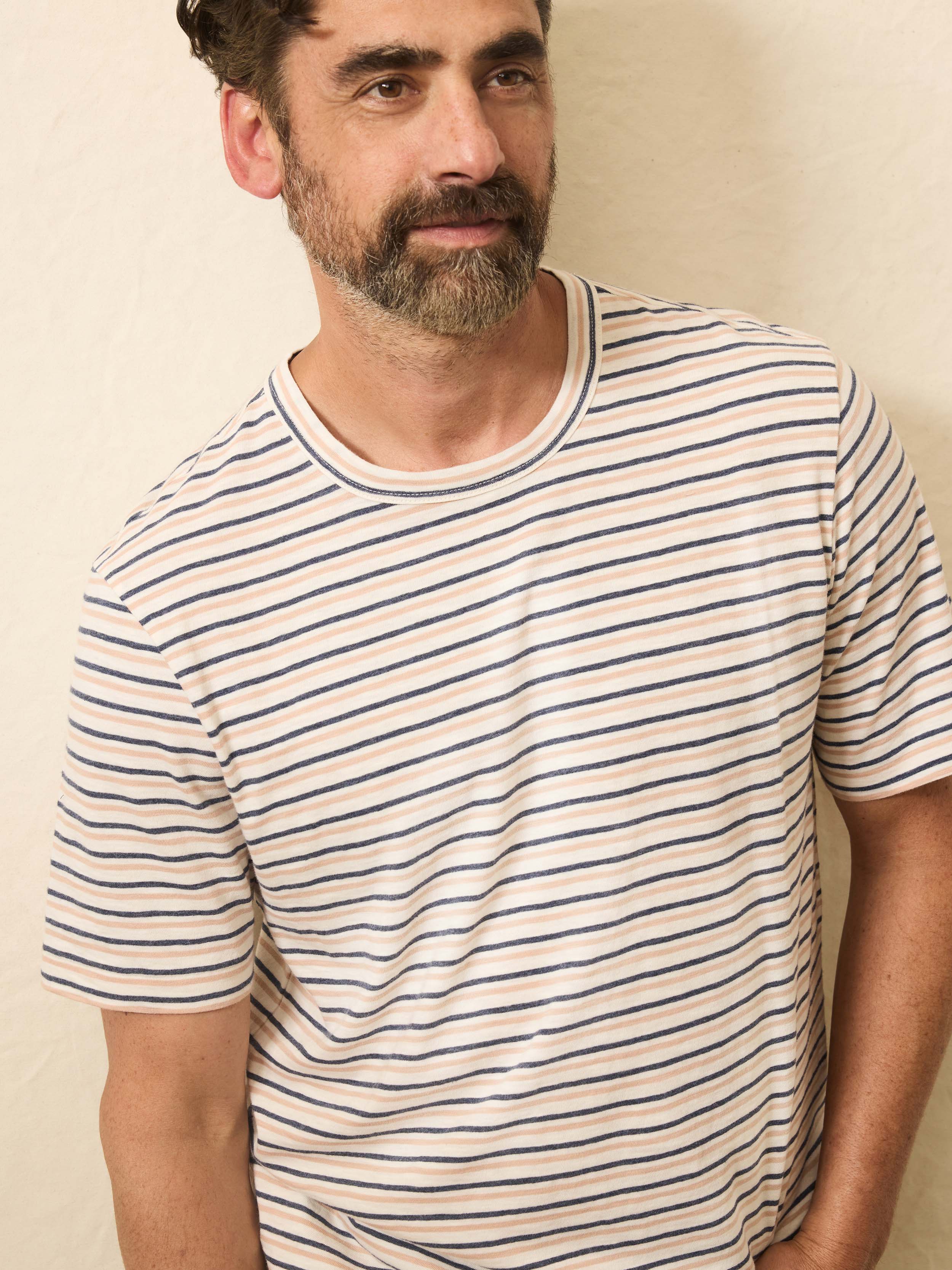 Sunwashed Regenerative Tee - Canyon Creek Stripe | Faherty Brand
