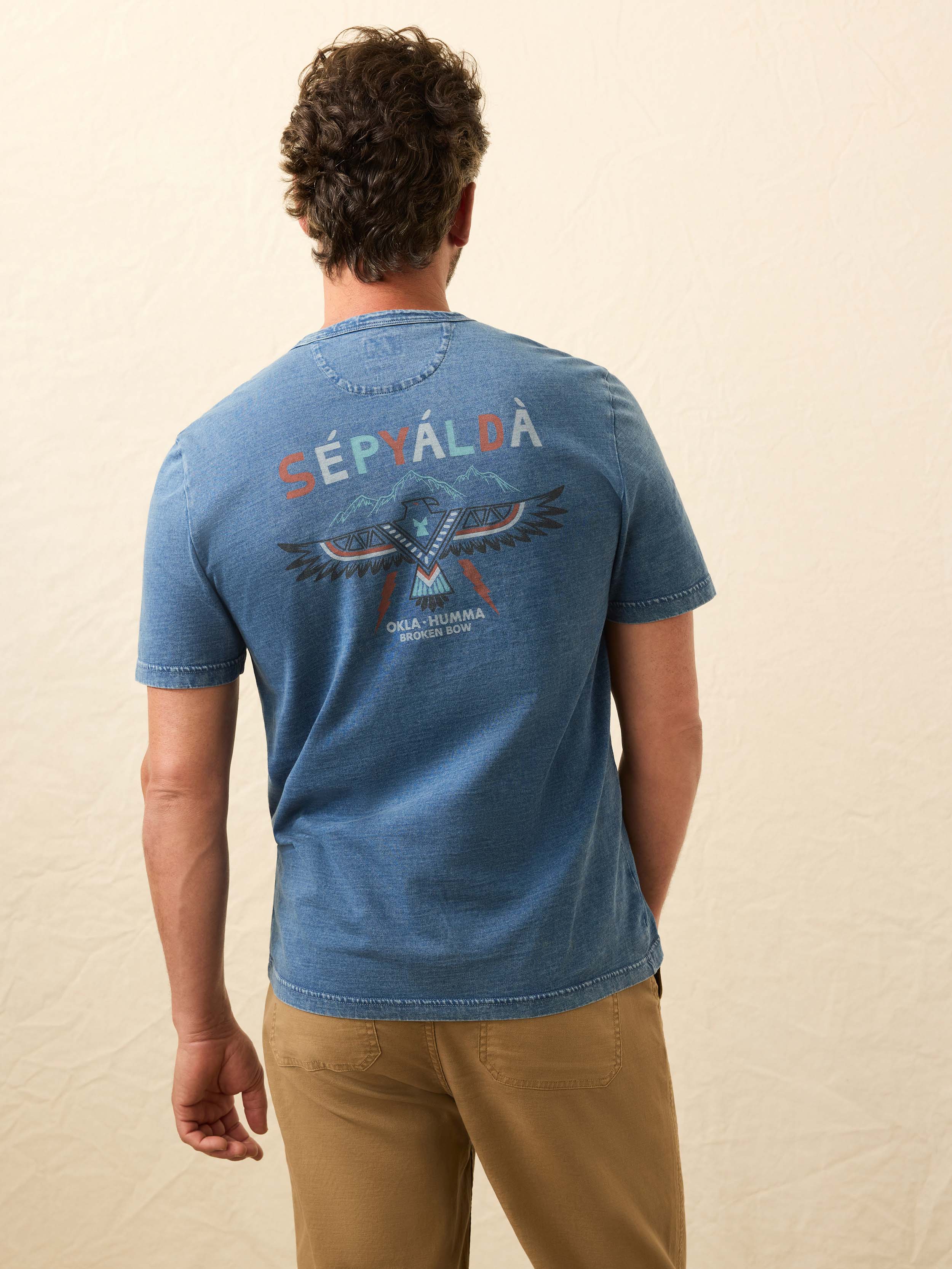 Steven Paul Judd Thunderbird Indigo Tee - Storm River Wash | Faherty Brand