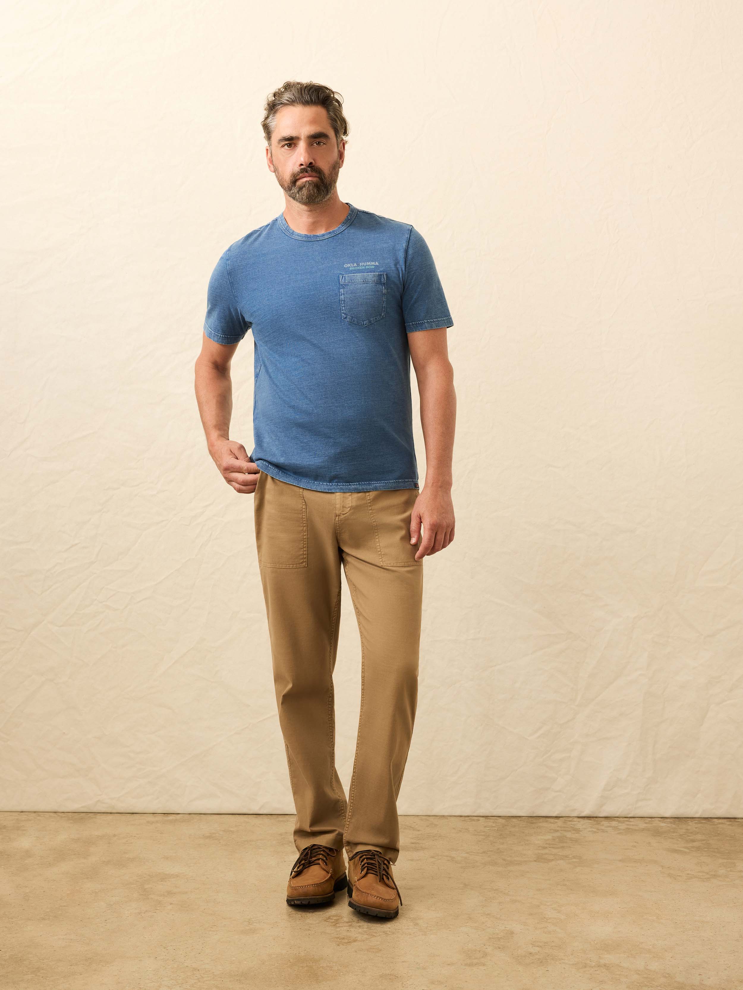 Steven Paul Judd Thunderbird Indigo Tee - Storm River Wash | Faherty Brand