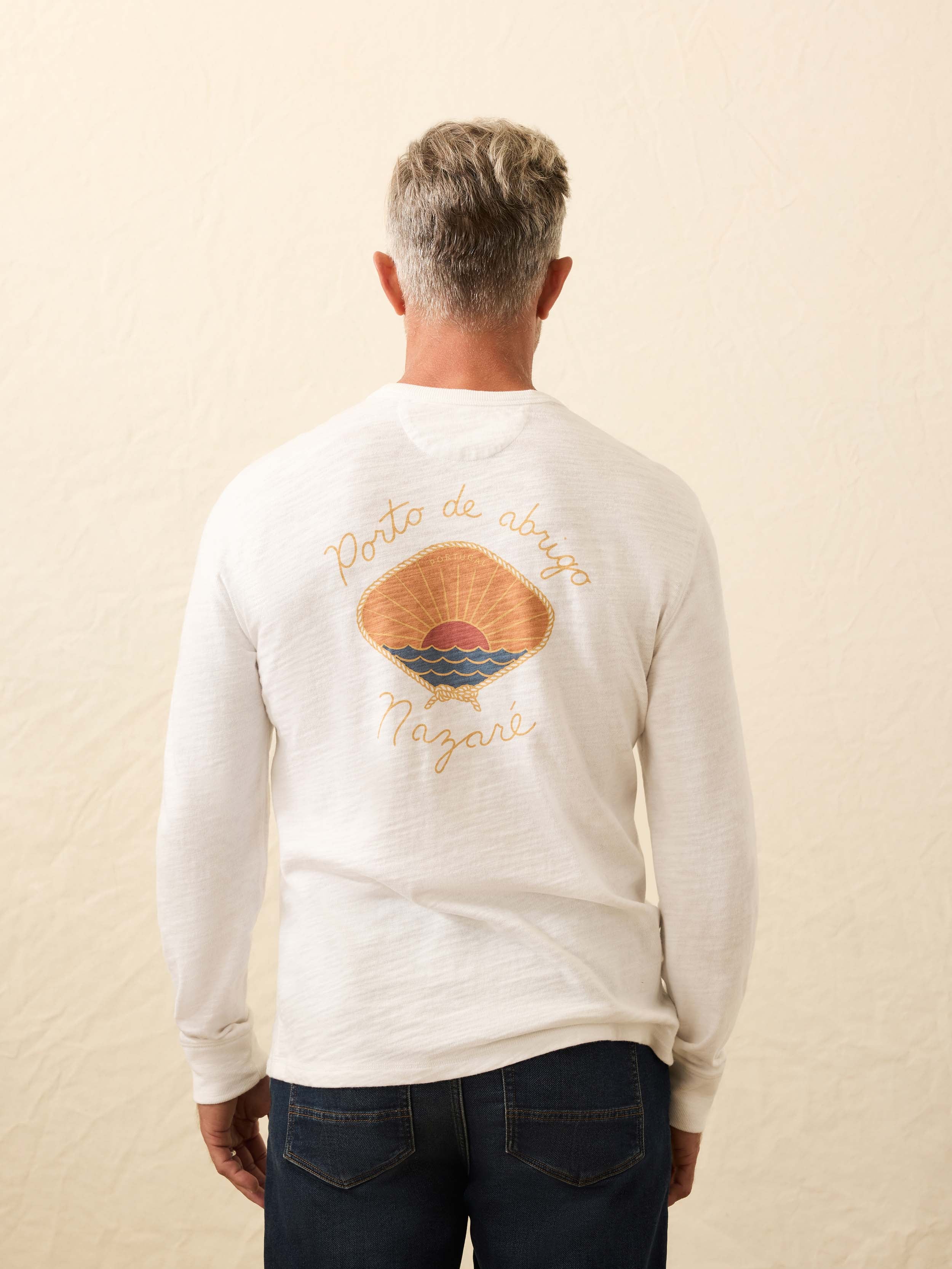 Nazare Sunwashed Organic Crew - White | Faherty Brand