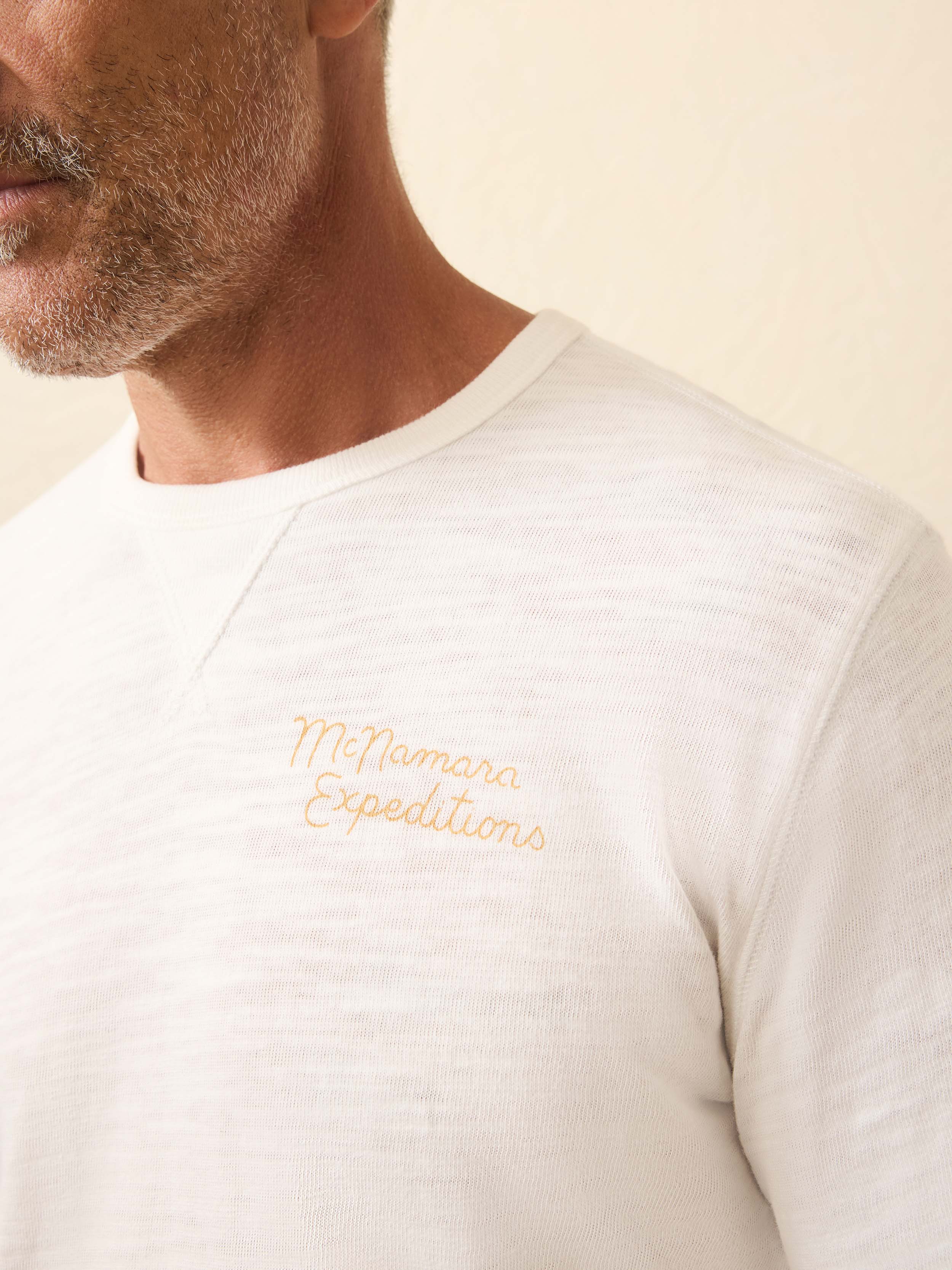 Nazare Sunwashed Organic Crew - White | Faherty Brand