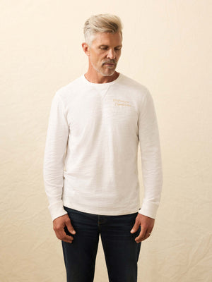 Nazare Sunwashed Organic Crew - White