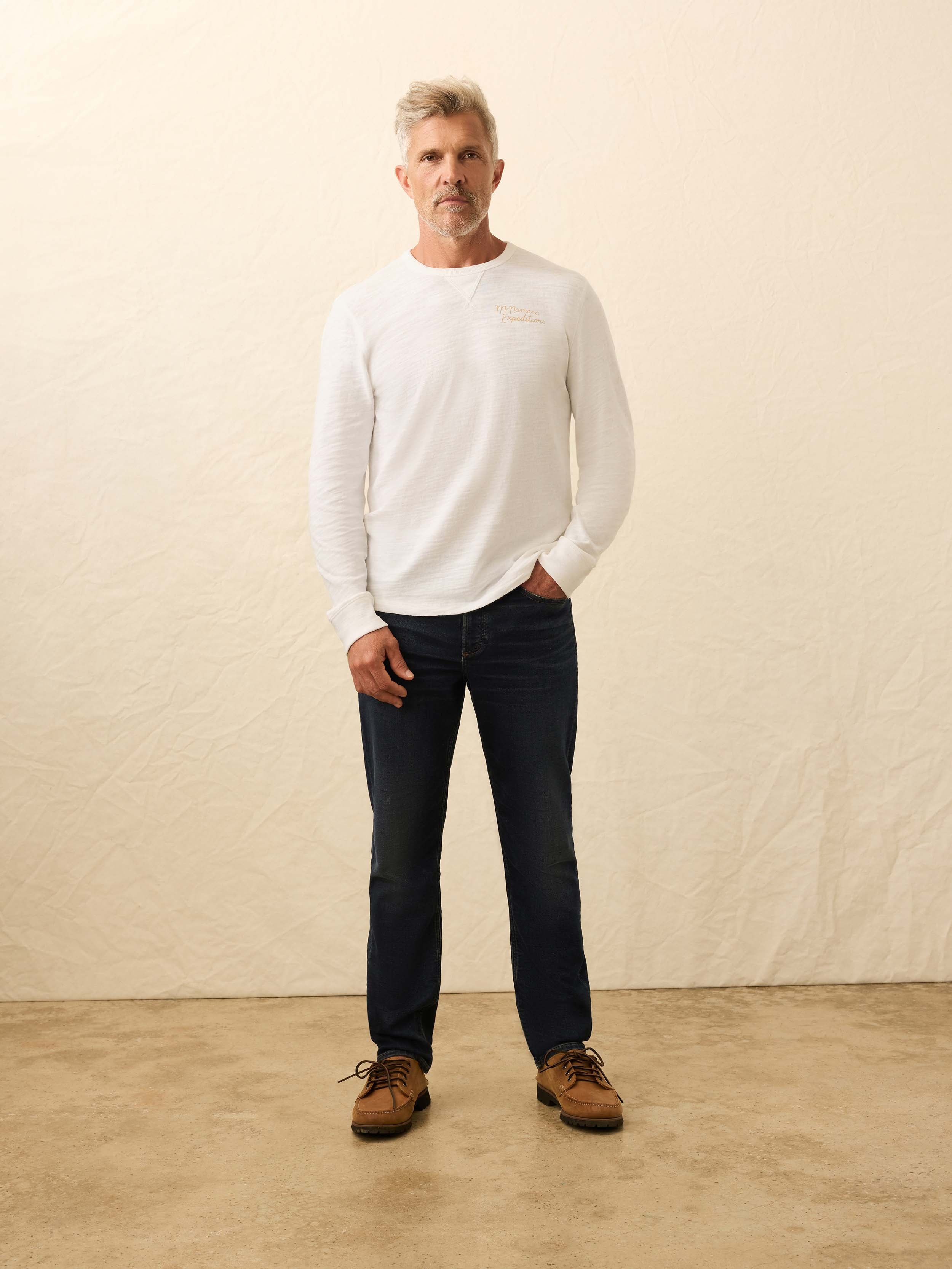 Nazare Sunwashed Organic Crew - White | Faherty Brand