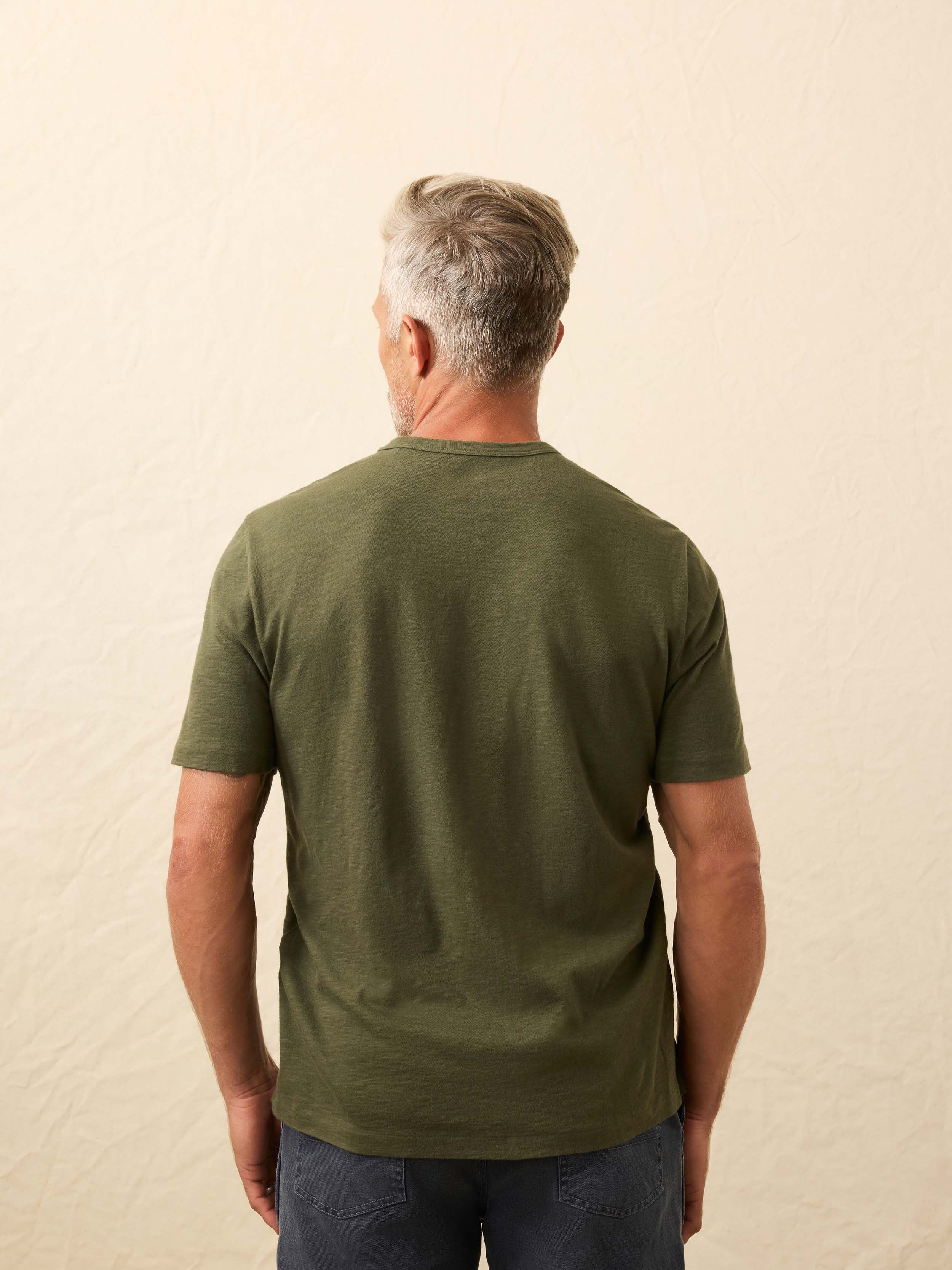 Nazare Sunwashed Tee - Fall Evergreen | Faherty Brand