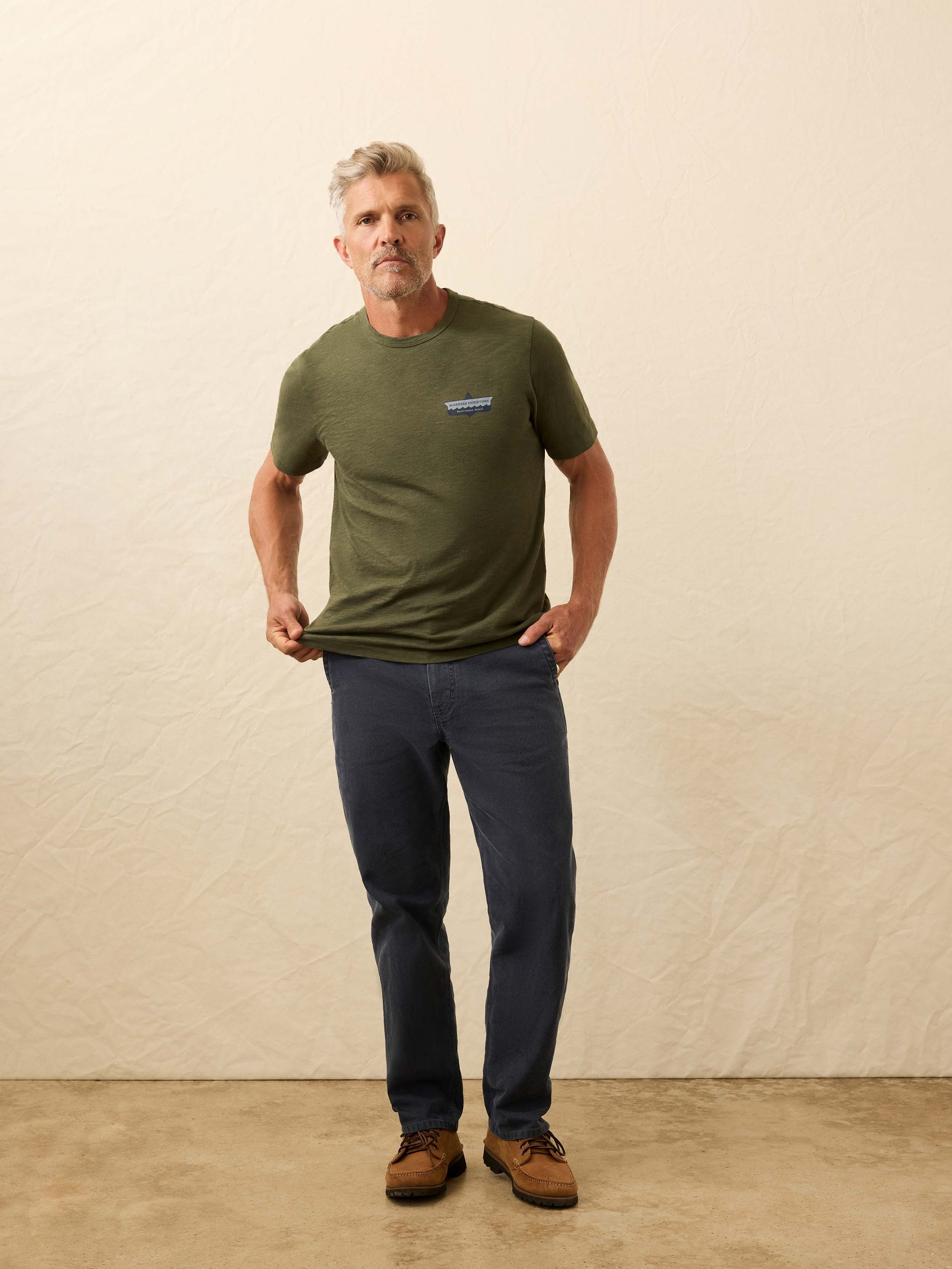 Nazare Sunwashed Tee - Fall Evergreen | Faherty Brand