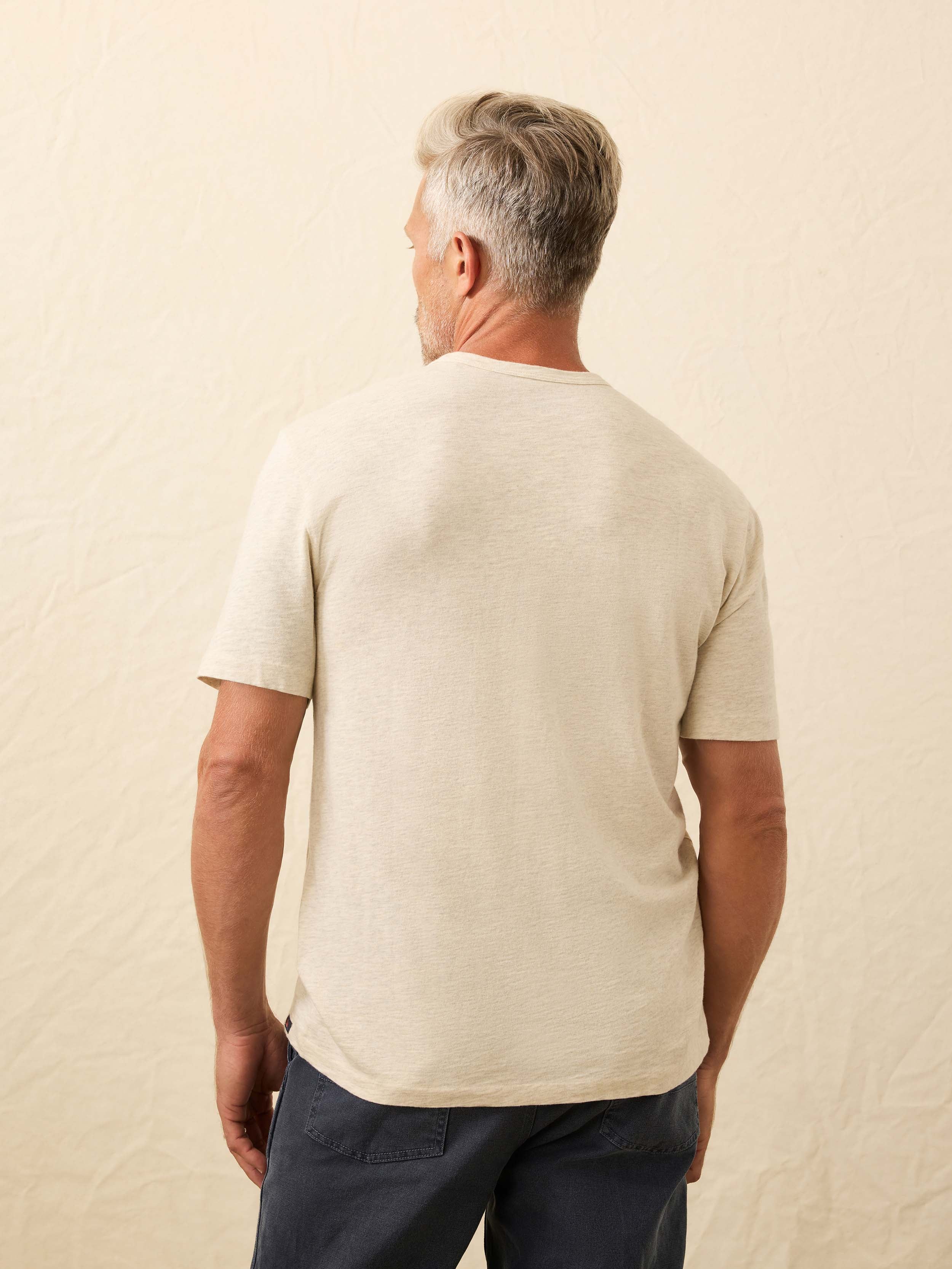 Nazare Sunwashed Tee - Island Dune Heather | Faherty Brand