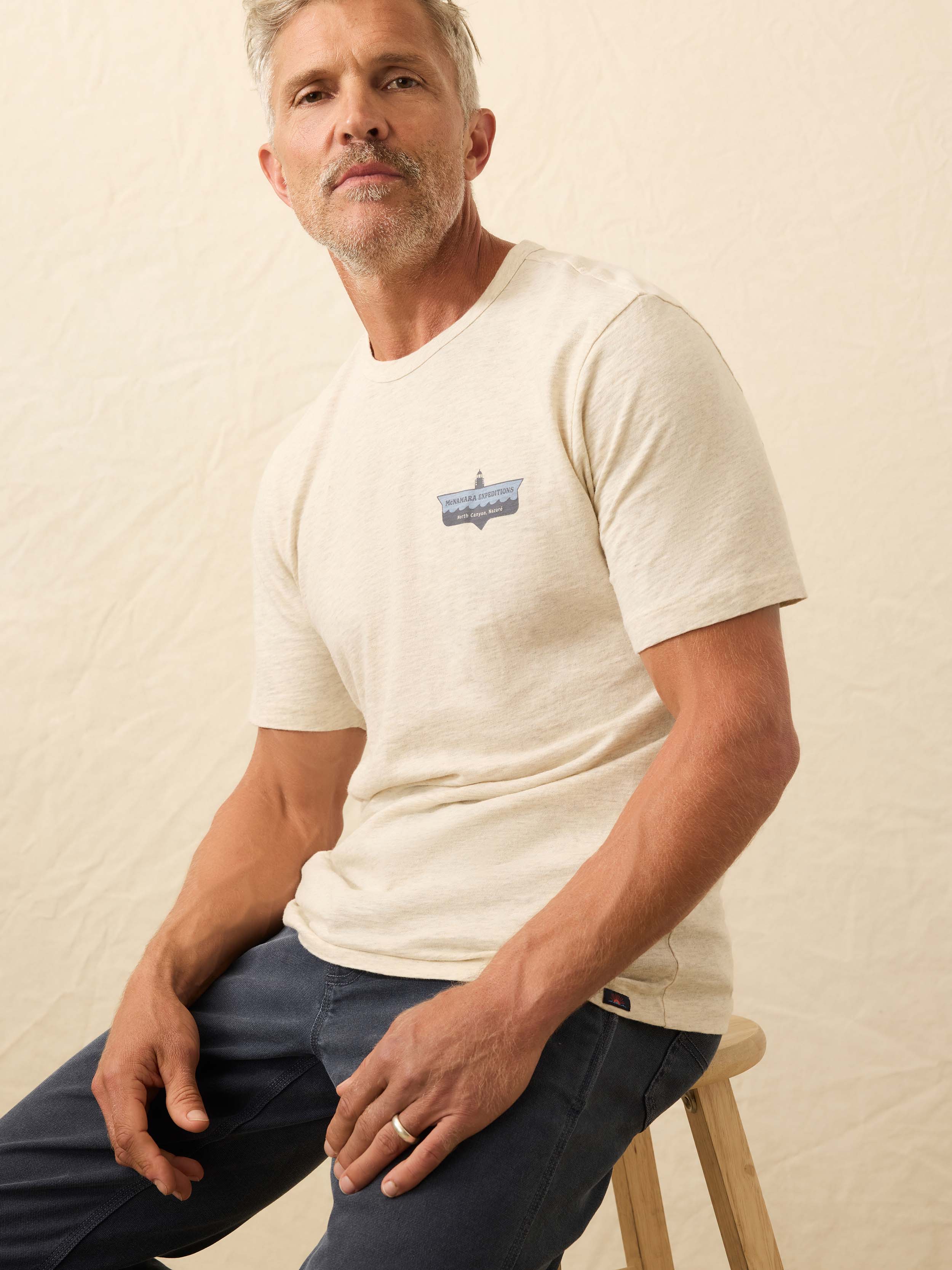 Nazare Sunwashed Tee - Island Dune Heather | Faherty Brand