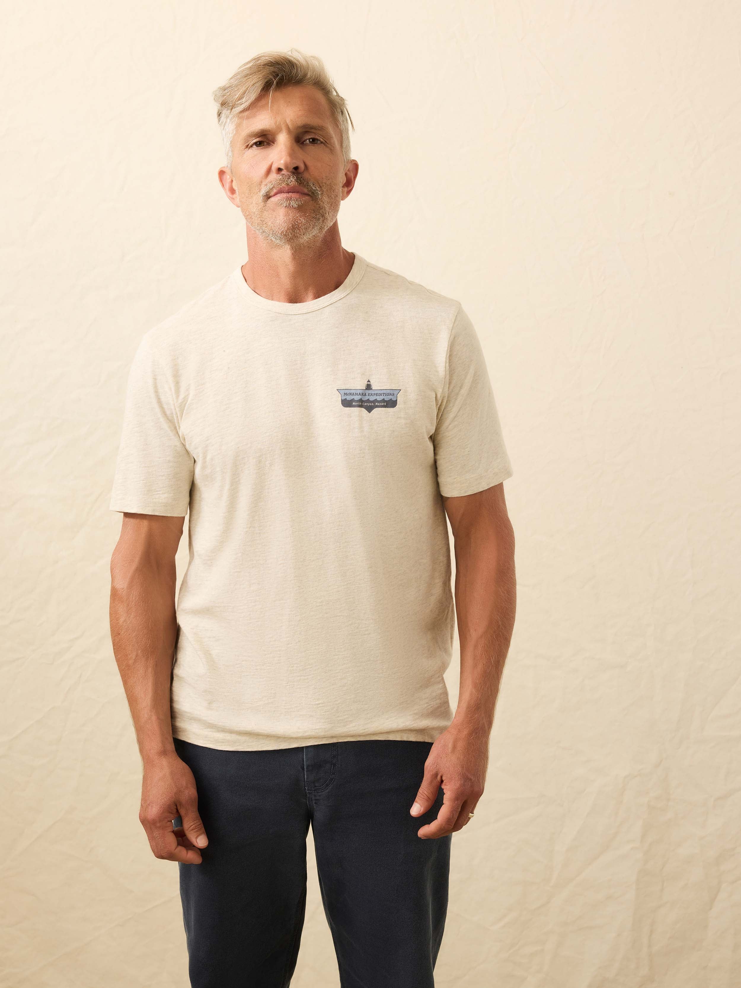 Nazare Sunwashed Tee - Island Dune Heather | Faherty Brand