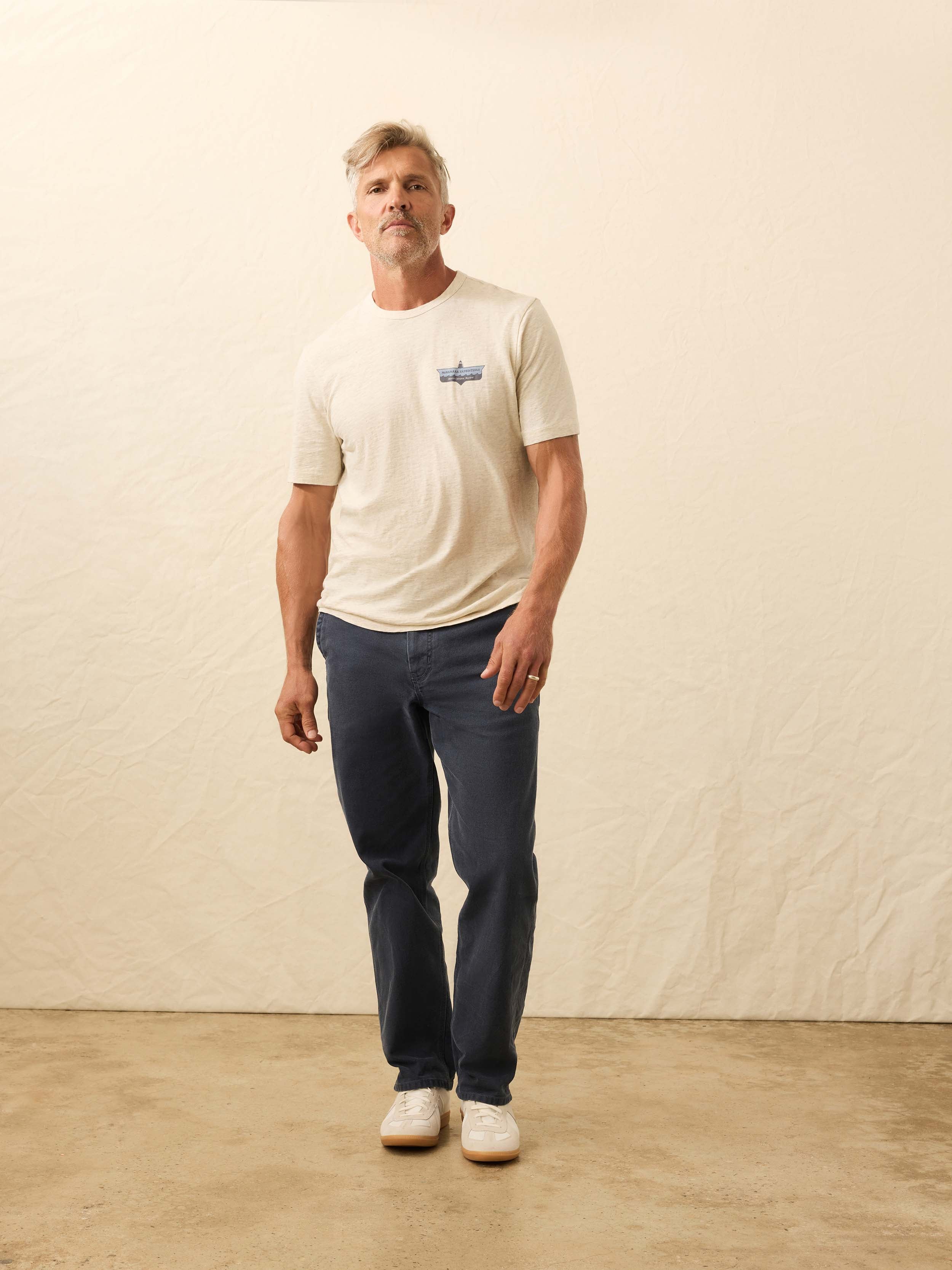 Nazare Sunwashed Tee - Island Dune Heather | Faherty Brand