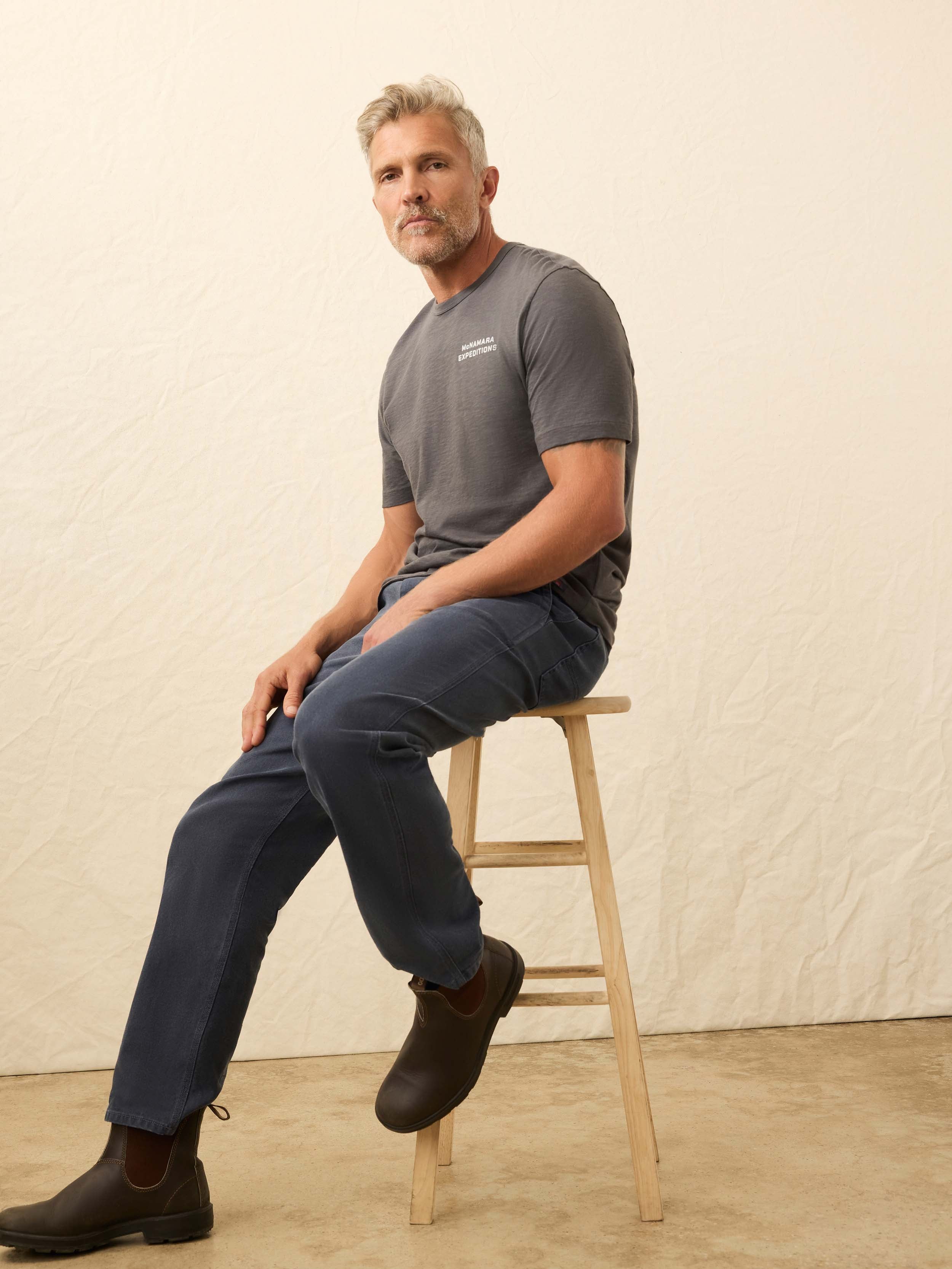 Nazare Sunwashed Tee - Graphite | Faherty Brand