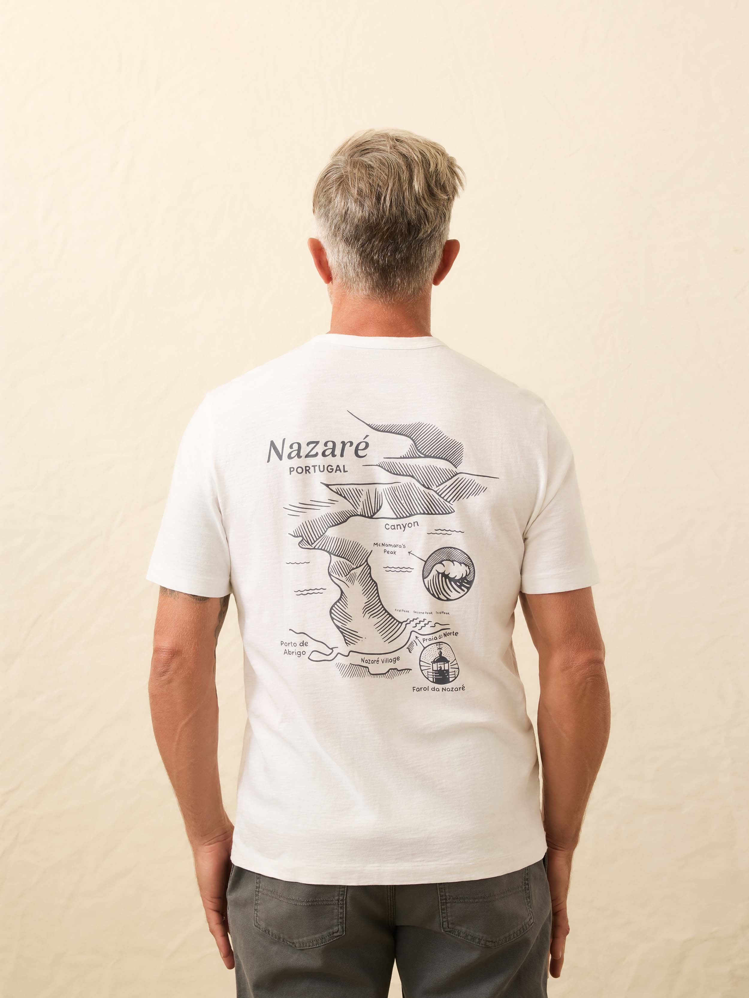 Nazare Sunwashed Pocket Tee - White | Faherty Brand