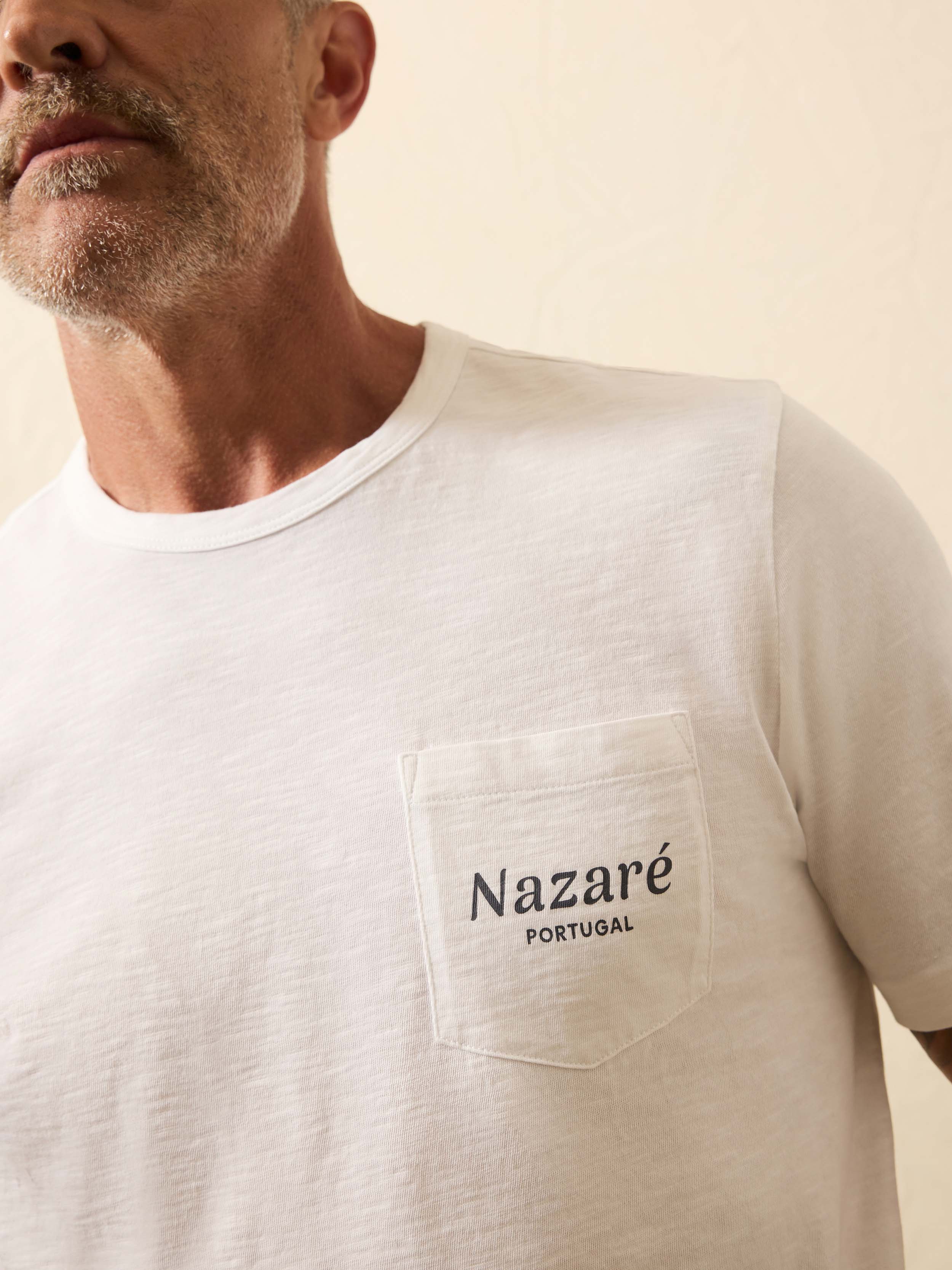 Nazare Sunwashed Pocket Tee - White | Faherty Brand