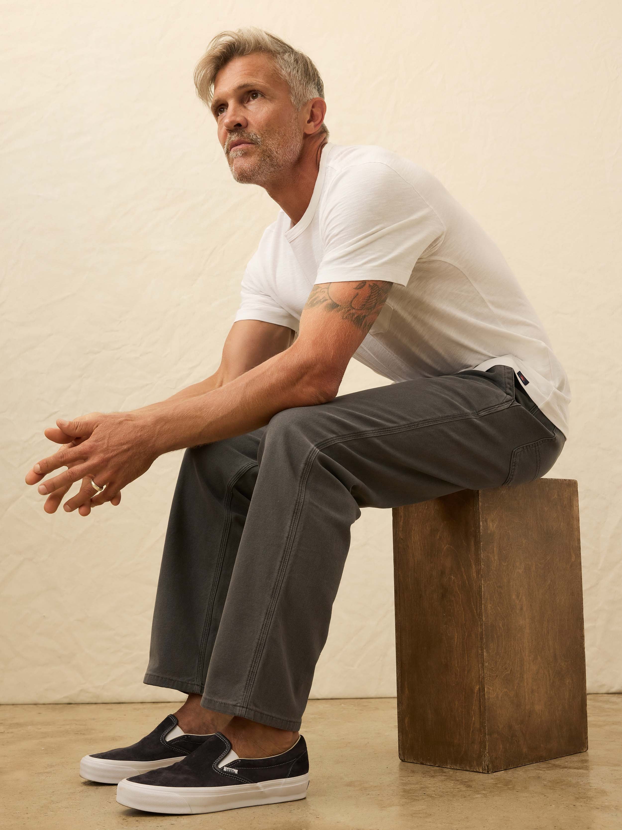 Nazare Sunwashed Pocket Tee - White | Faherty Brand