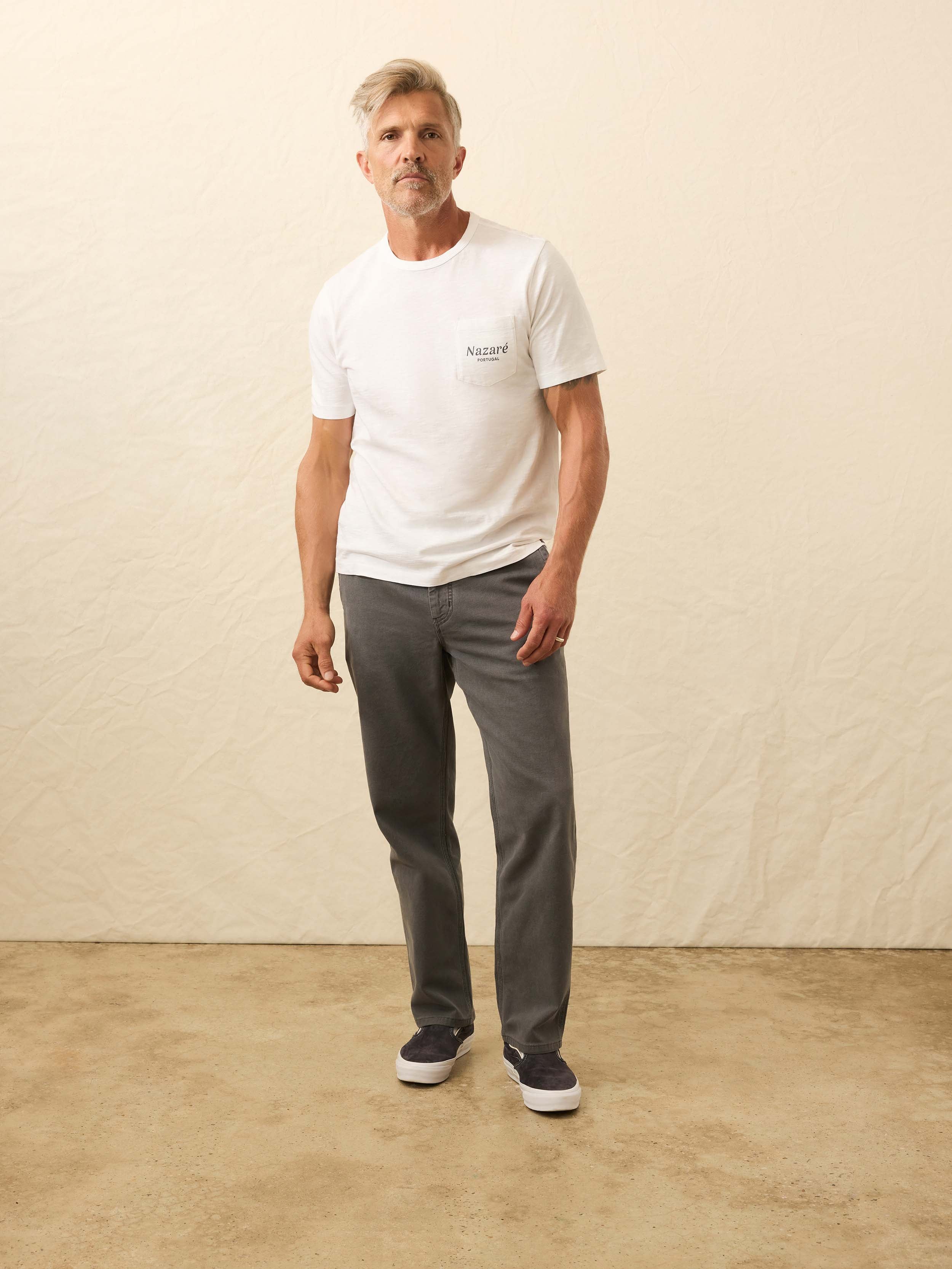 Nazare Sunwashed Pocket Tee - White | Faherty Brand