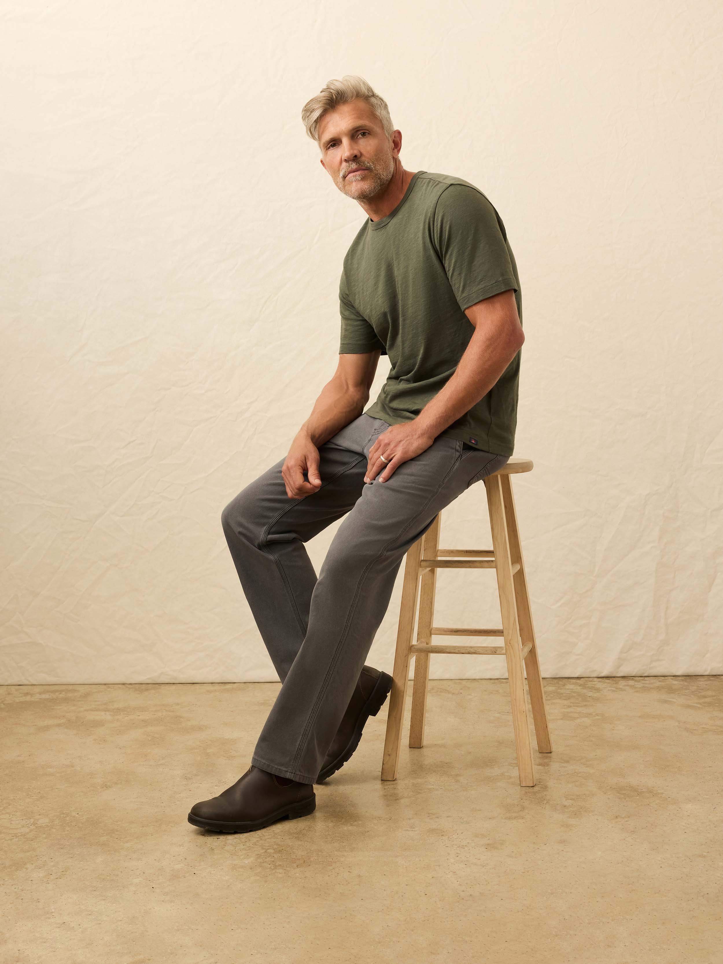 Sunwashed Regenerative Tee - Fall Evergreen | Faherty Brand