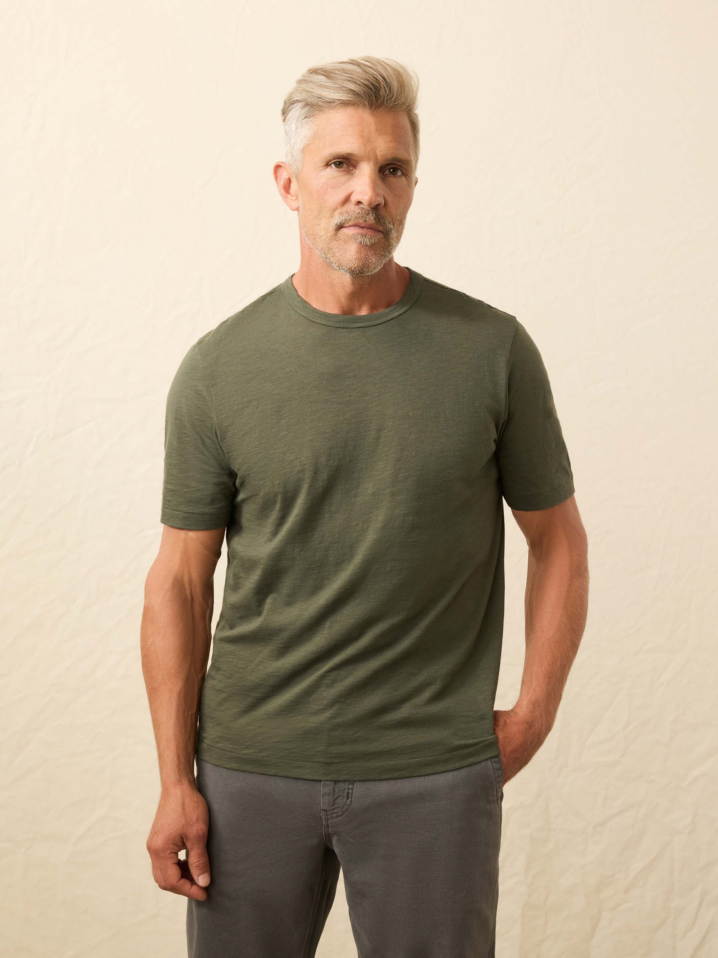 Sunwashed Regenerative Tee - Fall Evergreen | Faherty Brand