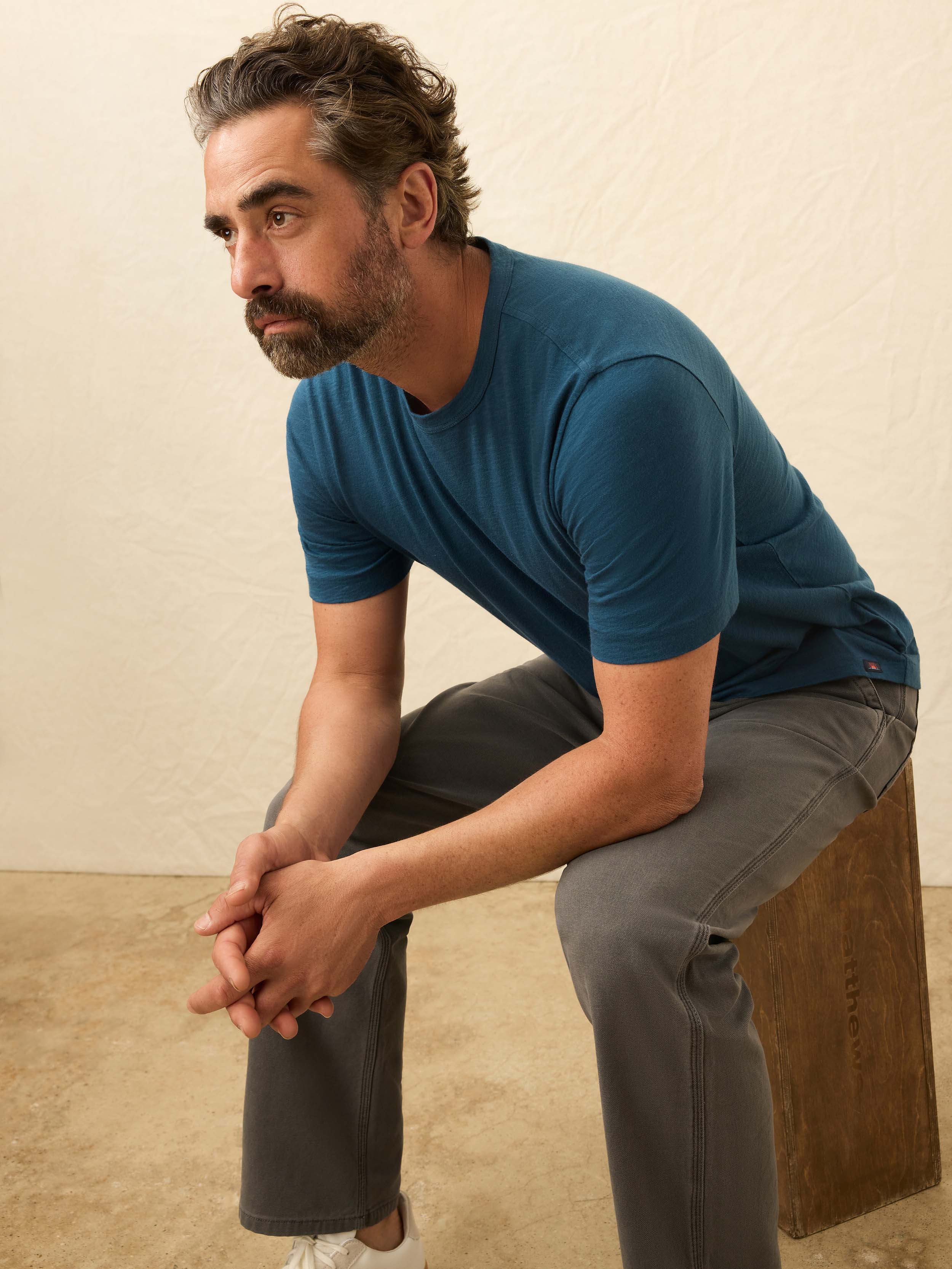 Sunwashed Regenerative Tee - Ocean Storm | Faherty Brand