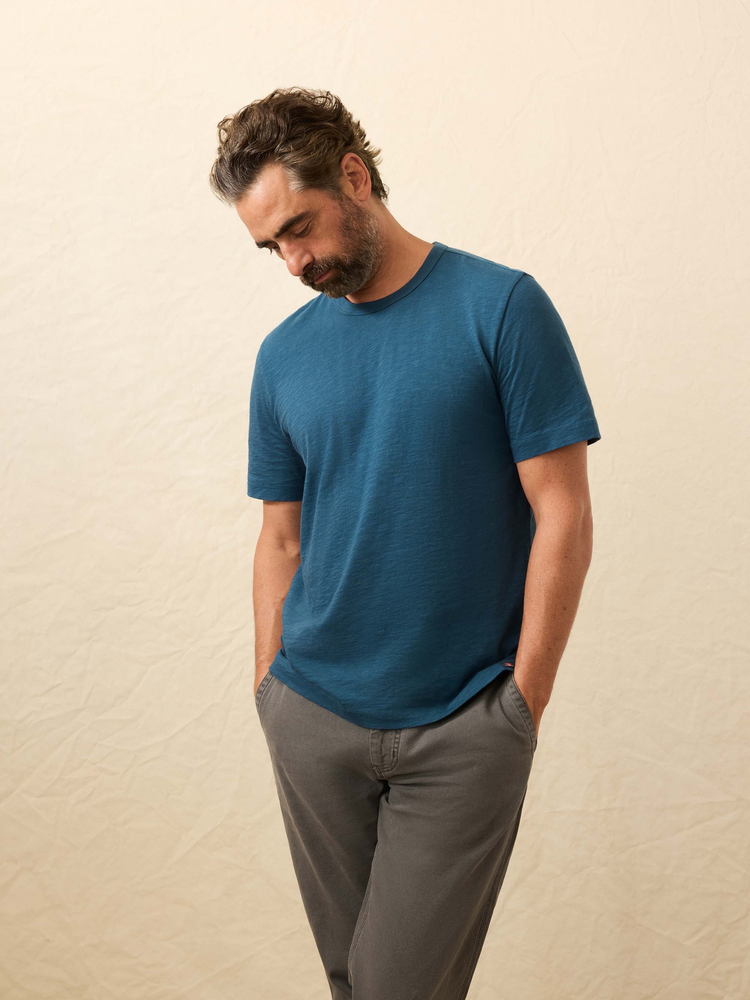 Sunwashed Regenerative Tee - Ocean Storm | Faherty Brand