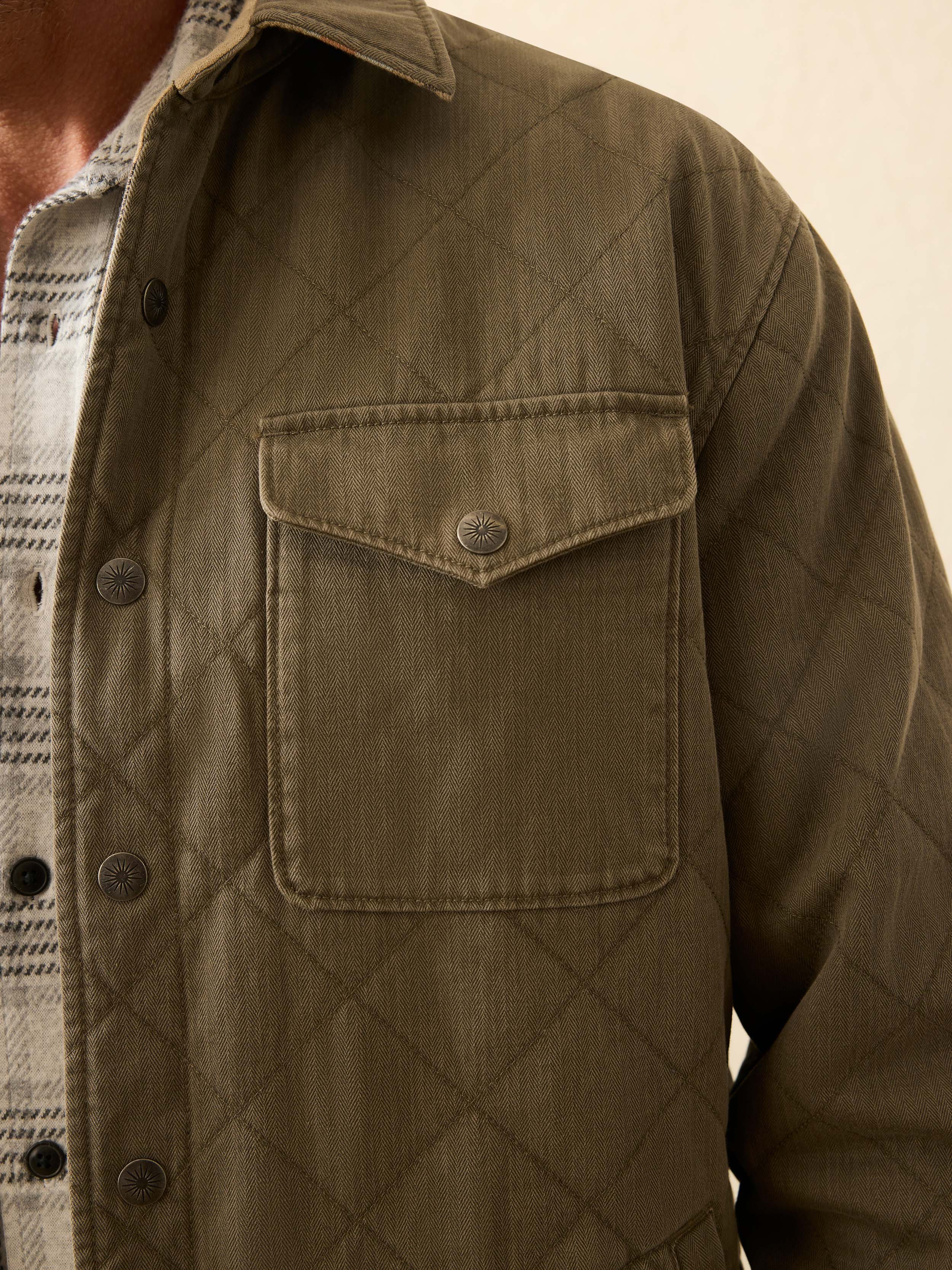 Doug Good Feather Reversible Bondi Jacket - Prairie Olive | Faherty Brand