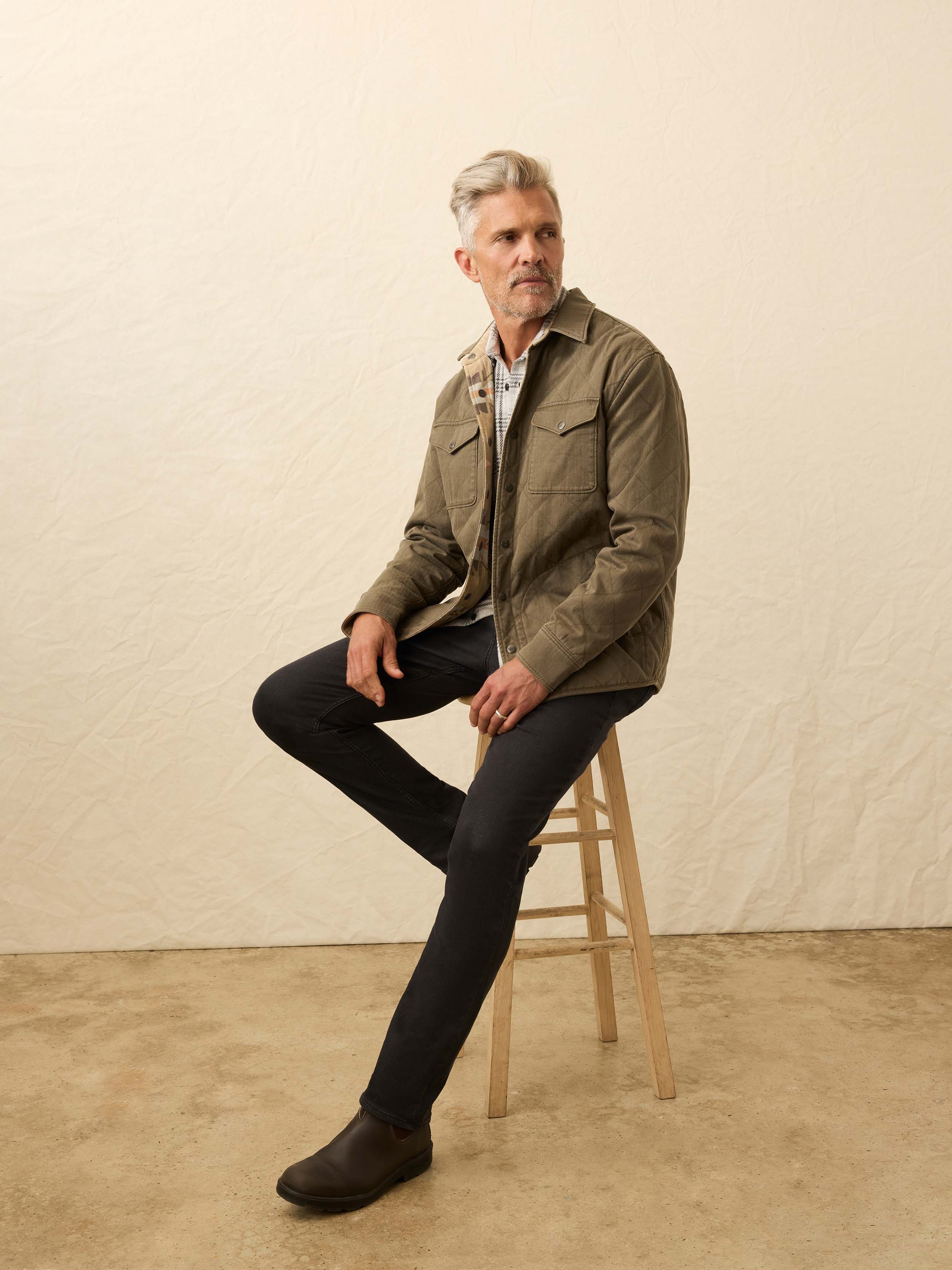 Doug Good Feather Reversible Bondi Jacket - Prairie Olive | Faherty Brand