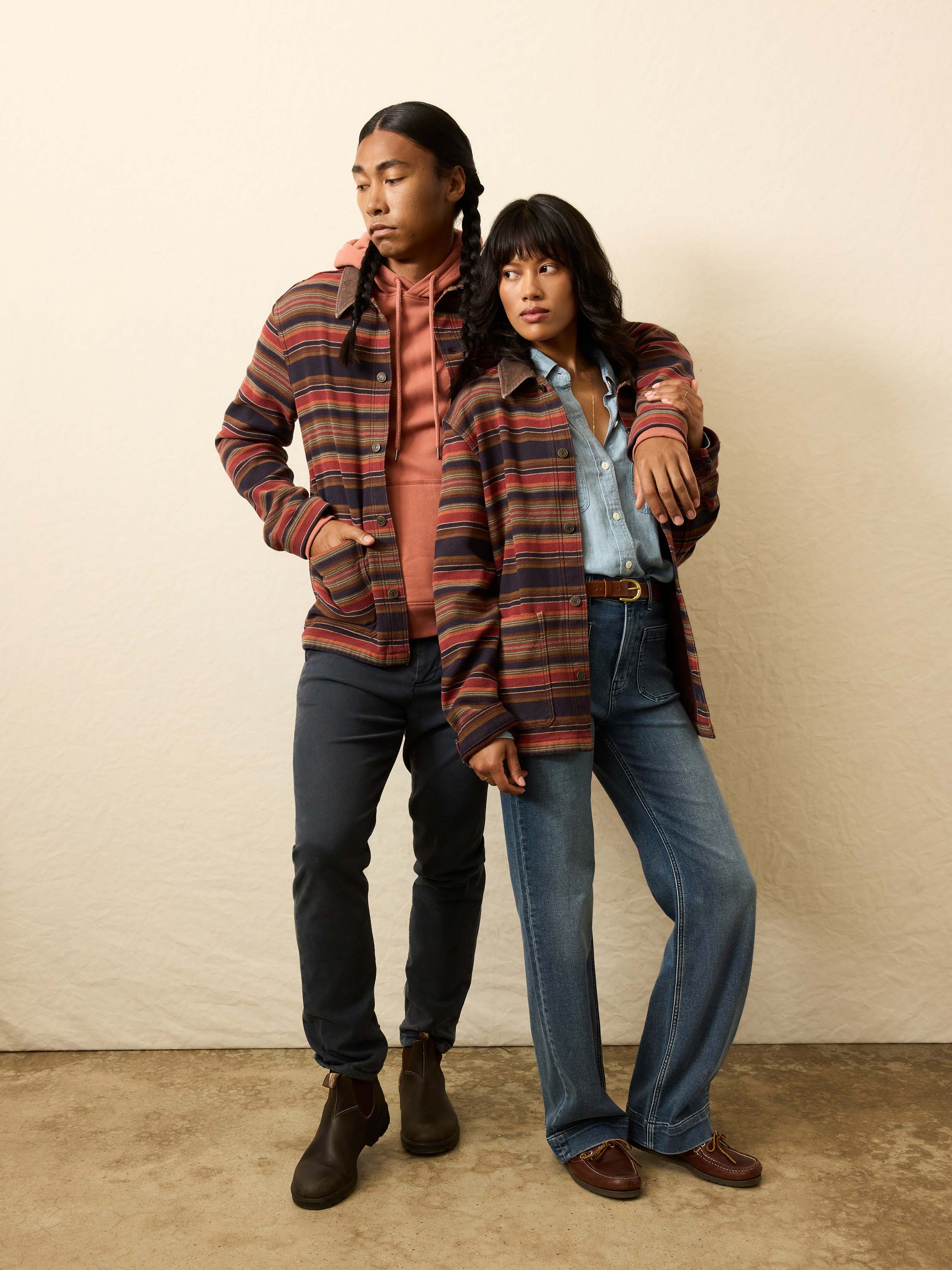 High Ridge Twill Studio Jacket - Night Time Fire Stripe | Faherty Brand