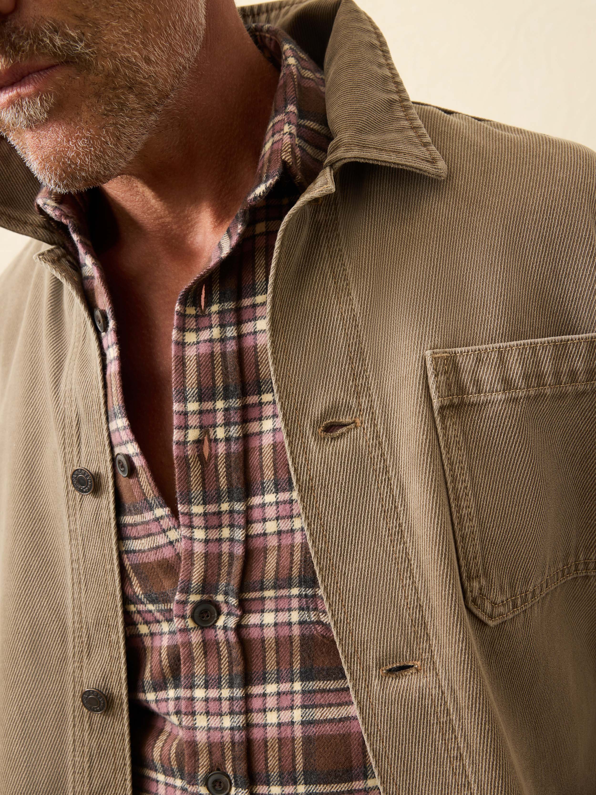 High Ridge Twill Studio Jacket - Almond Hill Wash | Faherty Brand