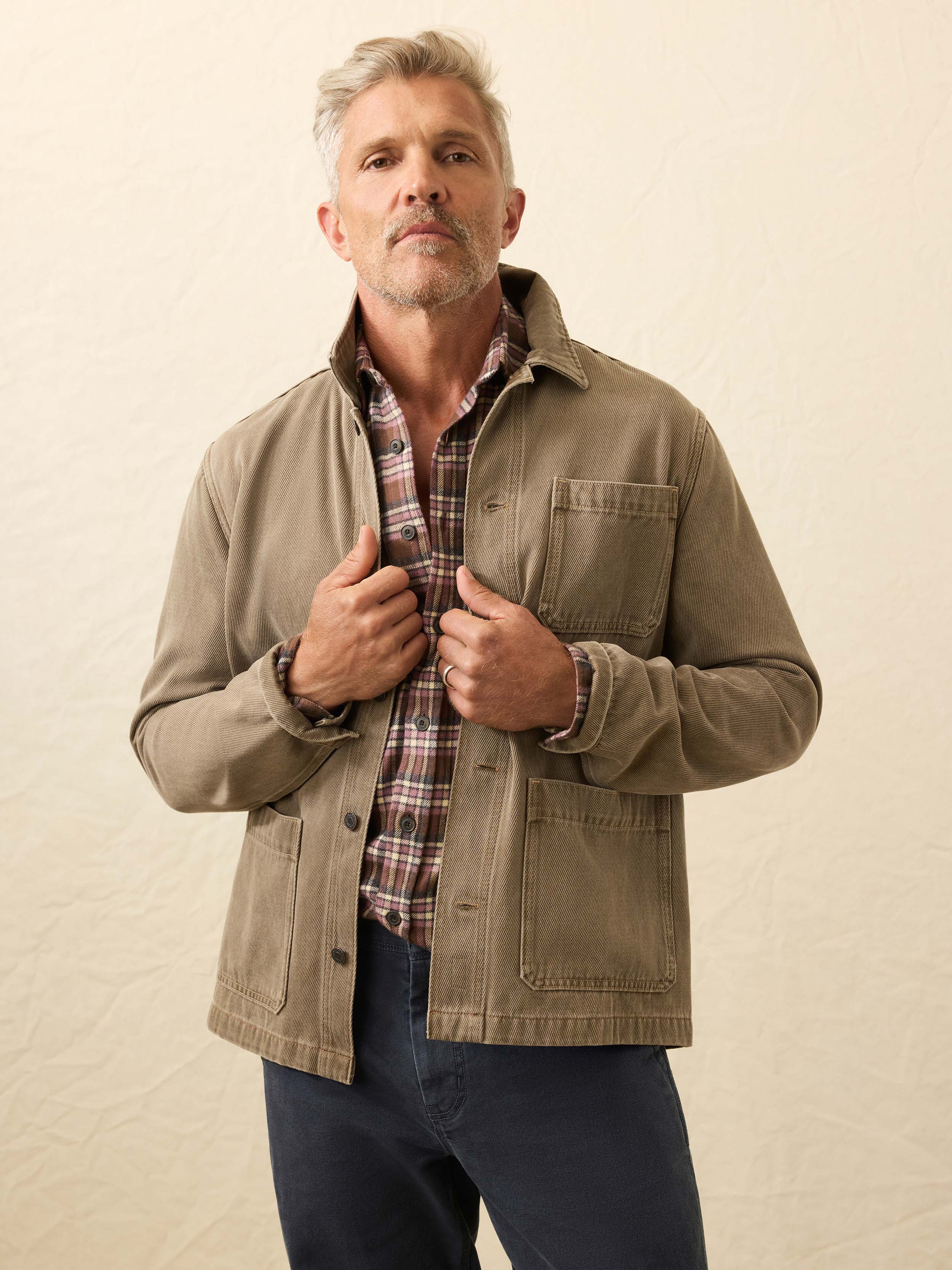 High Ridge Twill Studio Jacket - Almond Hill Wash | Faherty Brand
