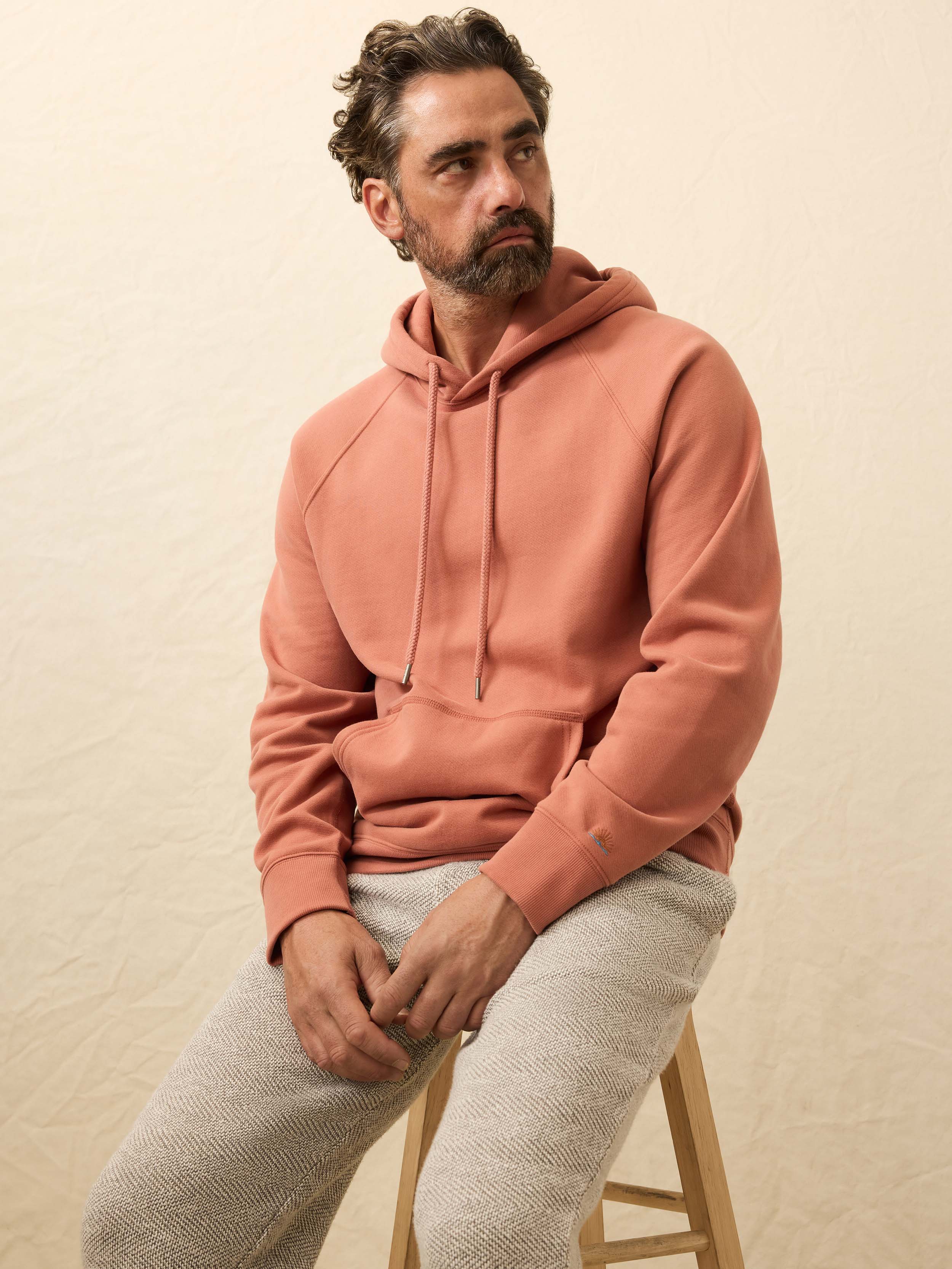 High Standard Fleece Hoodie - Dusty Sienna | Faherty Brand