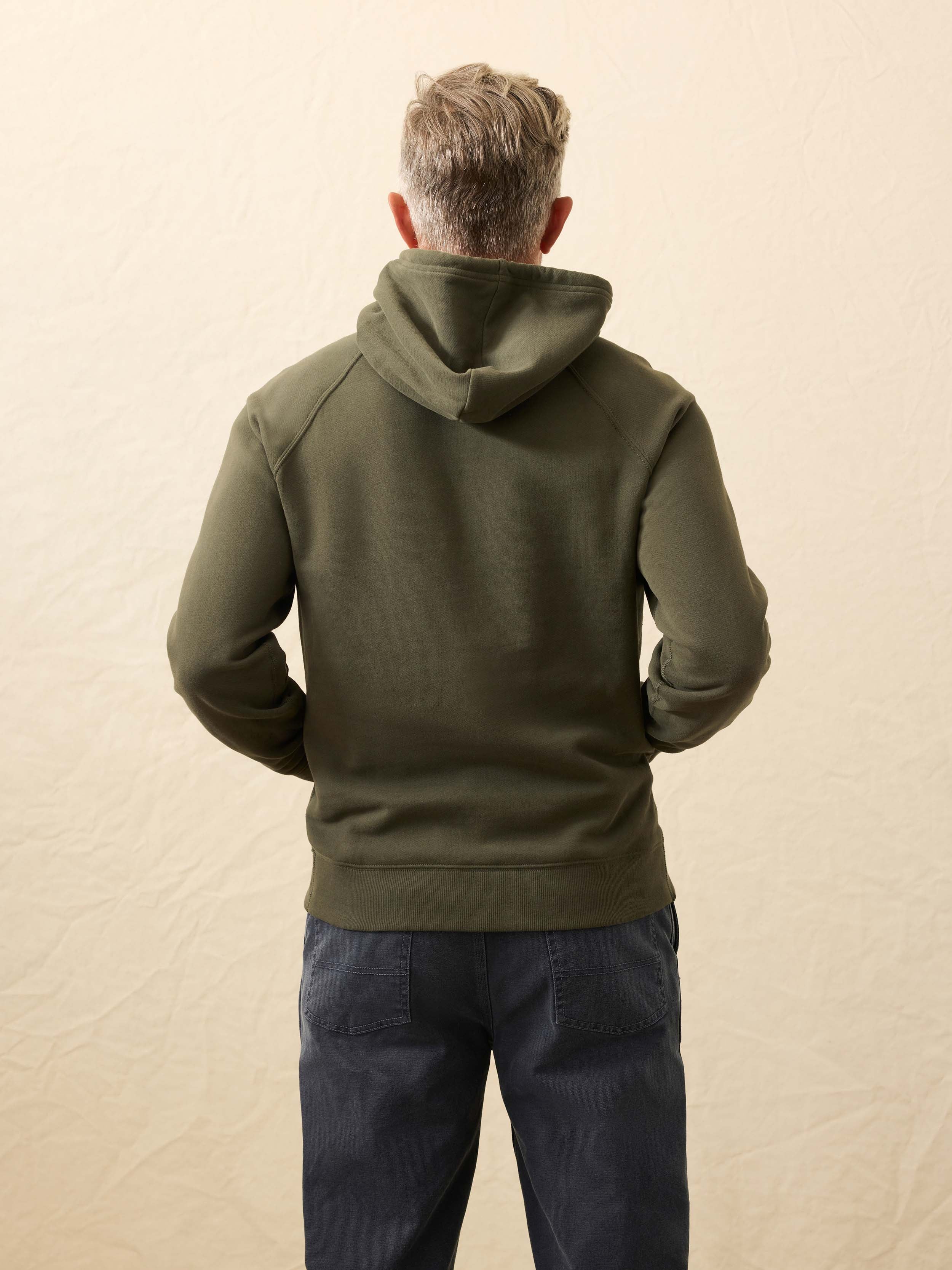 High Standard Fleece Hoodie - Fall Evergreen | Faherty Brand