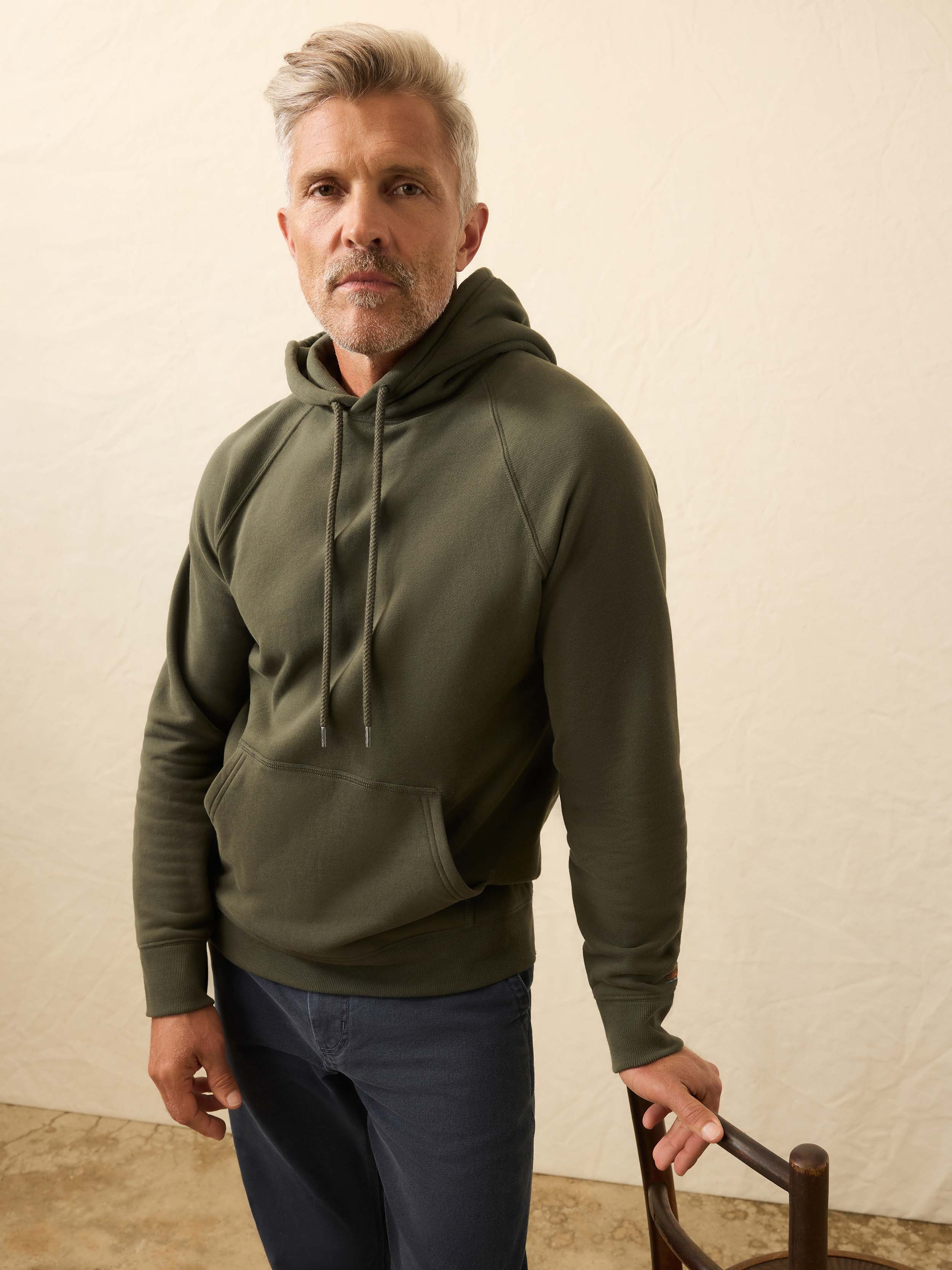 High Standard Fleece Hoodie - Fall Evergreen | Faherty Brand
