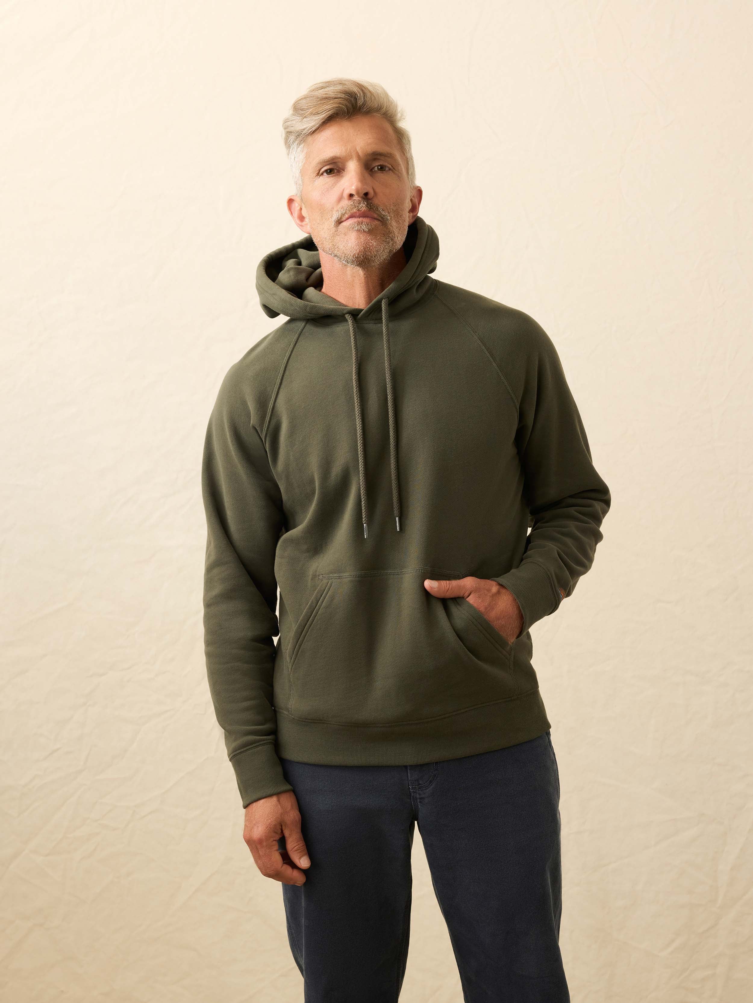 High Standard Fleece Hoodie - Fall Evergreen | Faherty Brand
