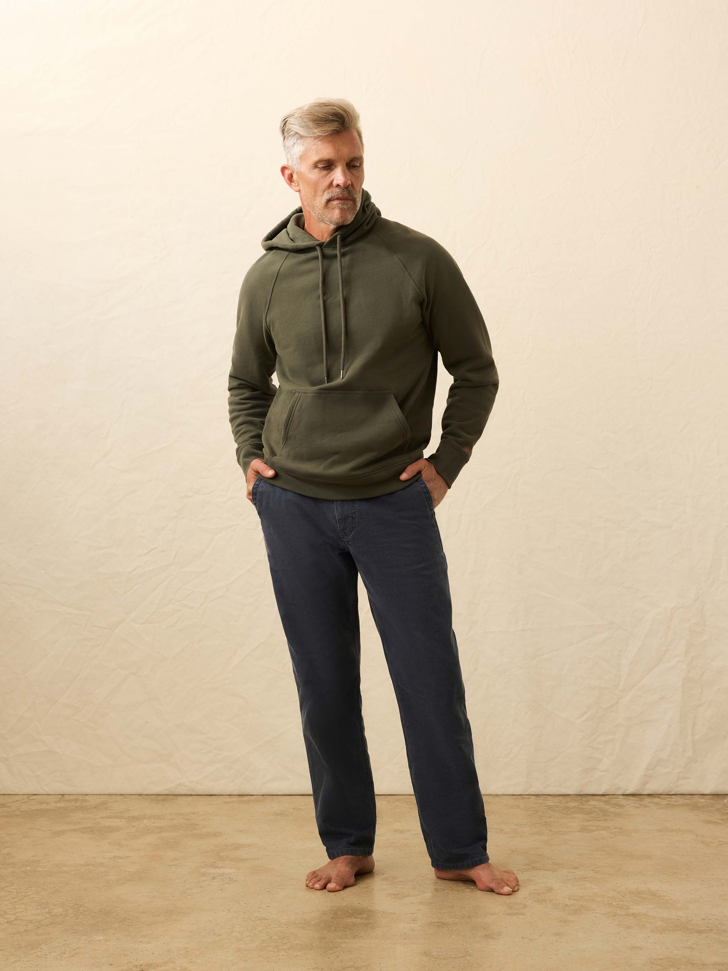 High Standard Fleece Hoodie - Fall Evergreen | Faherty Brand