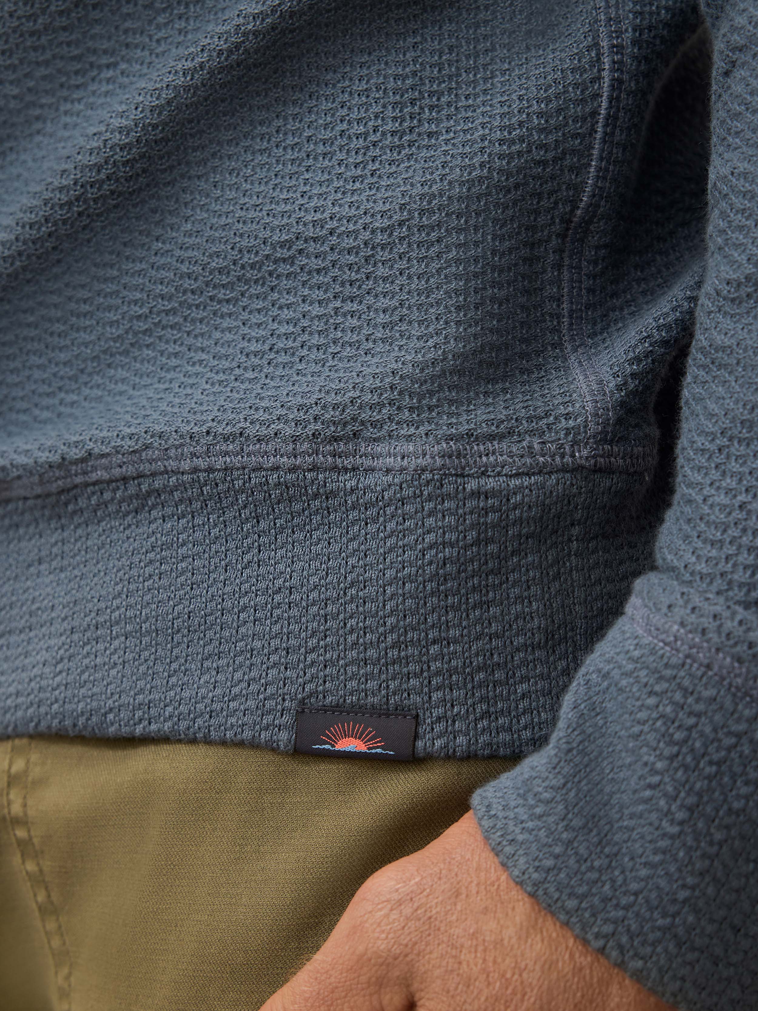 Textured Knit Quarter Zip - Breaker Blue | Faherty Brand