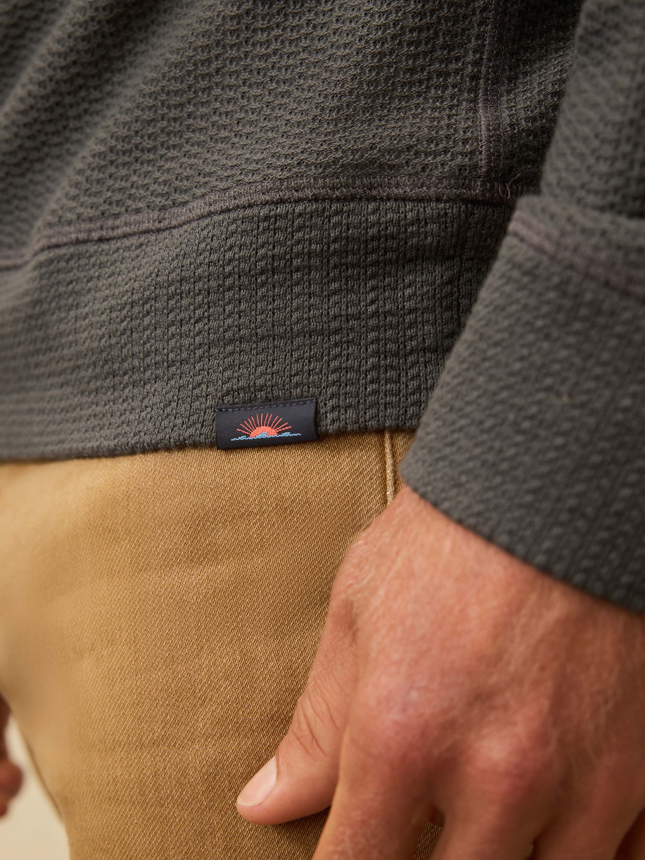 Textured Knit Quarter Zip - Mountain Coal | Faherty Brand