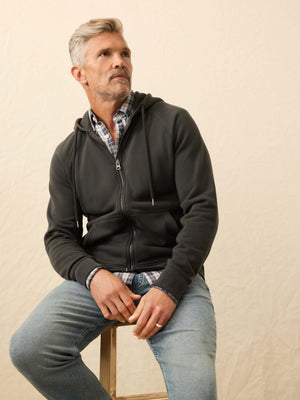 High Standard Fleece Zip Hoodie - Mountain Black