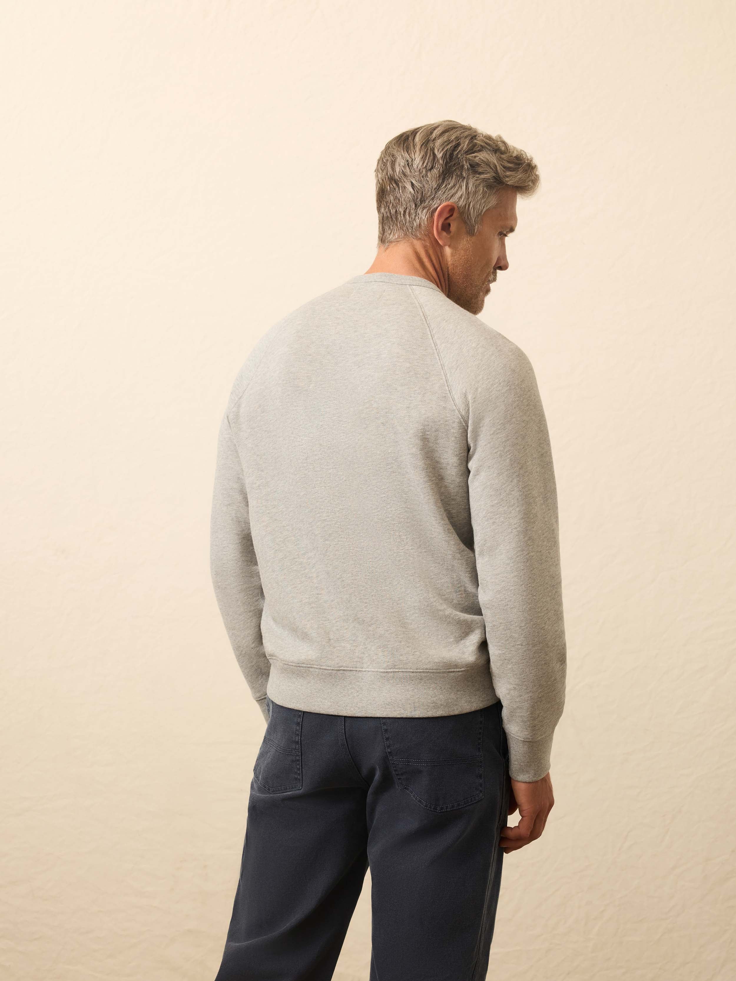 High Standard Fleece Graphic Crewneck - Silver Ash Heather | Faherty Brand