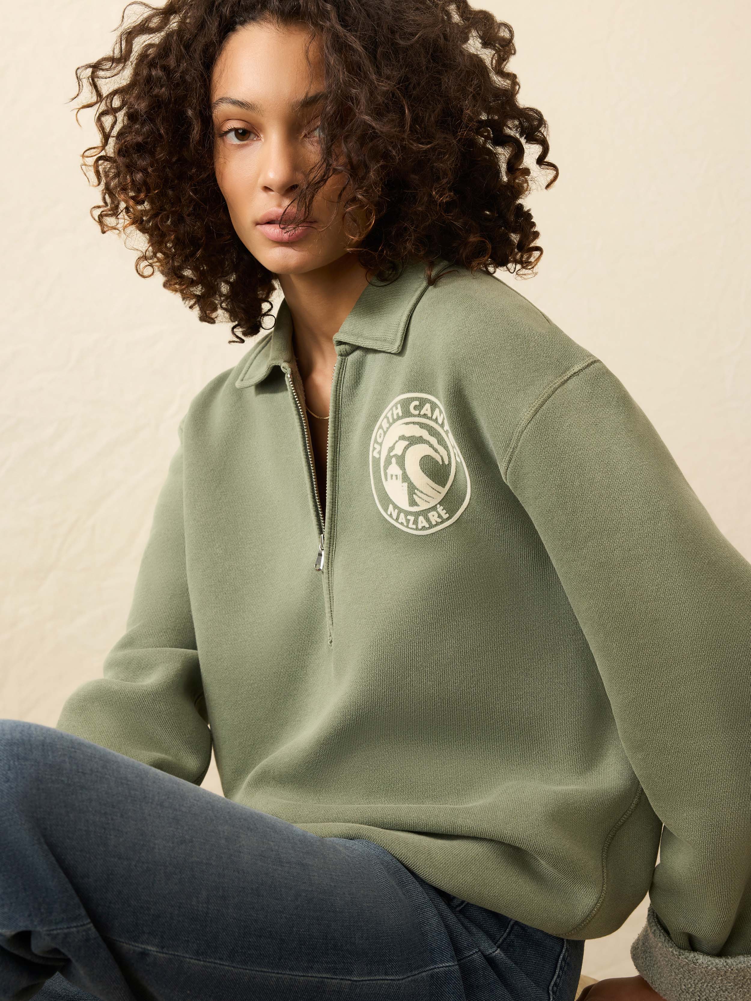 Winter Swell Quarter Zip - Mavericks Olive | Faherty Brand