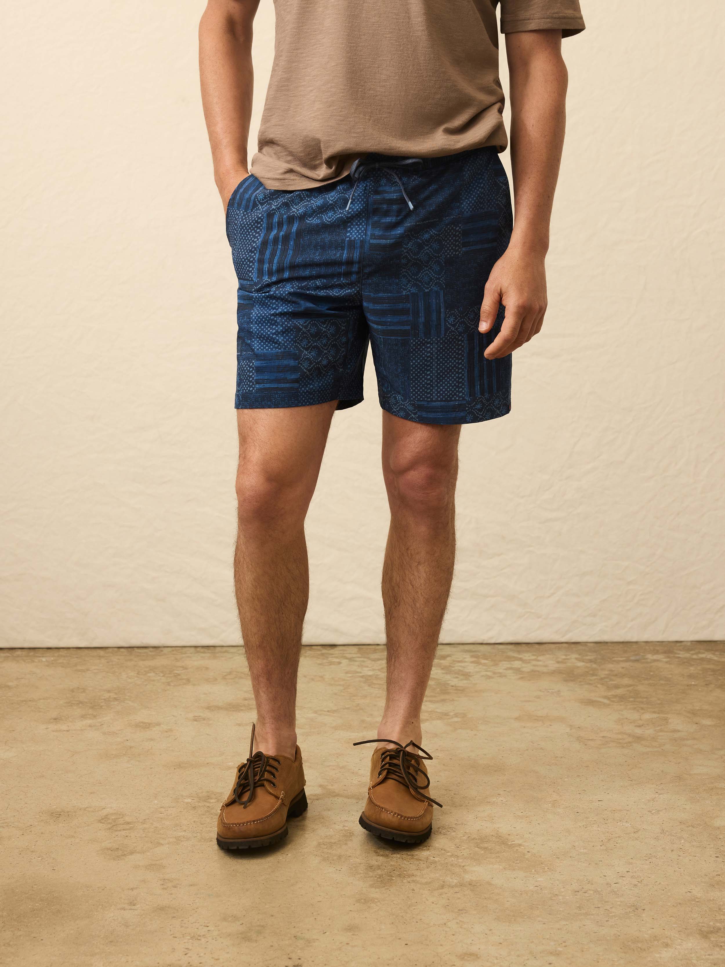 Shorelite Trunk (7") - Harbor Blues Patchwork | Faherty Brand