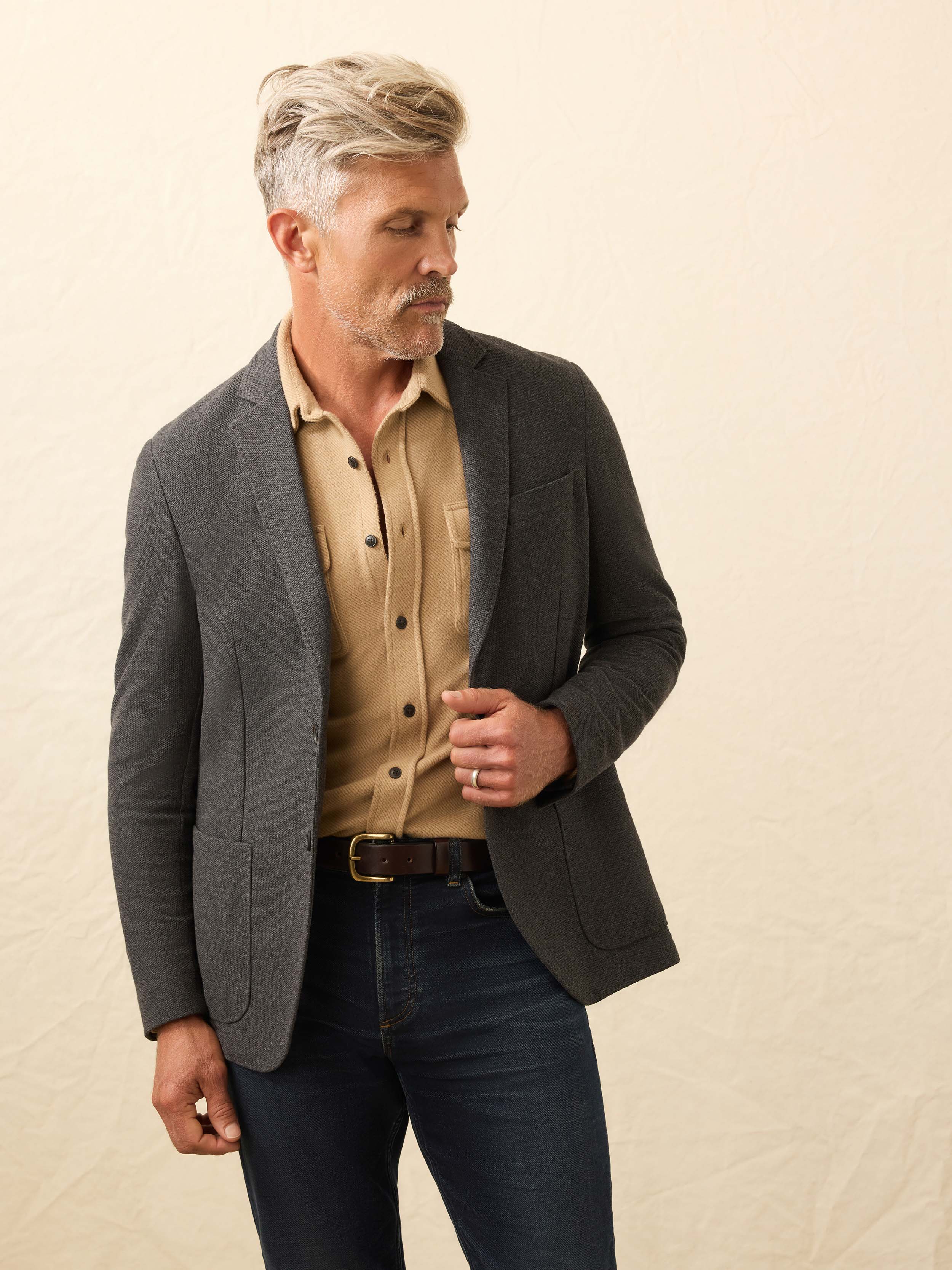 Knit Blazer - Charcoal Cliff | Faherty Brand