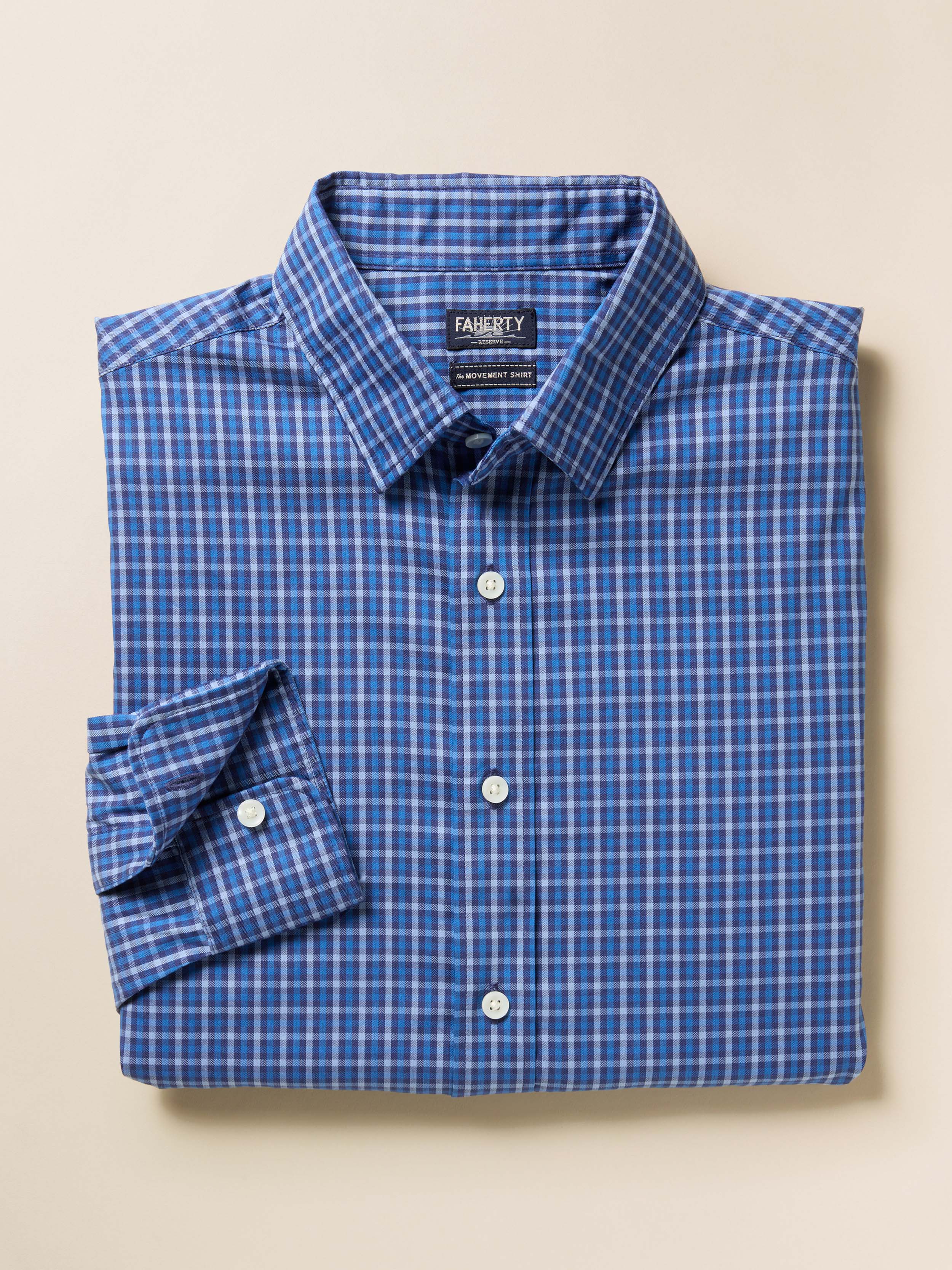 The Movement™ Shirt - Navy Feather Gingham | Faherty Brand