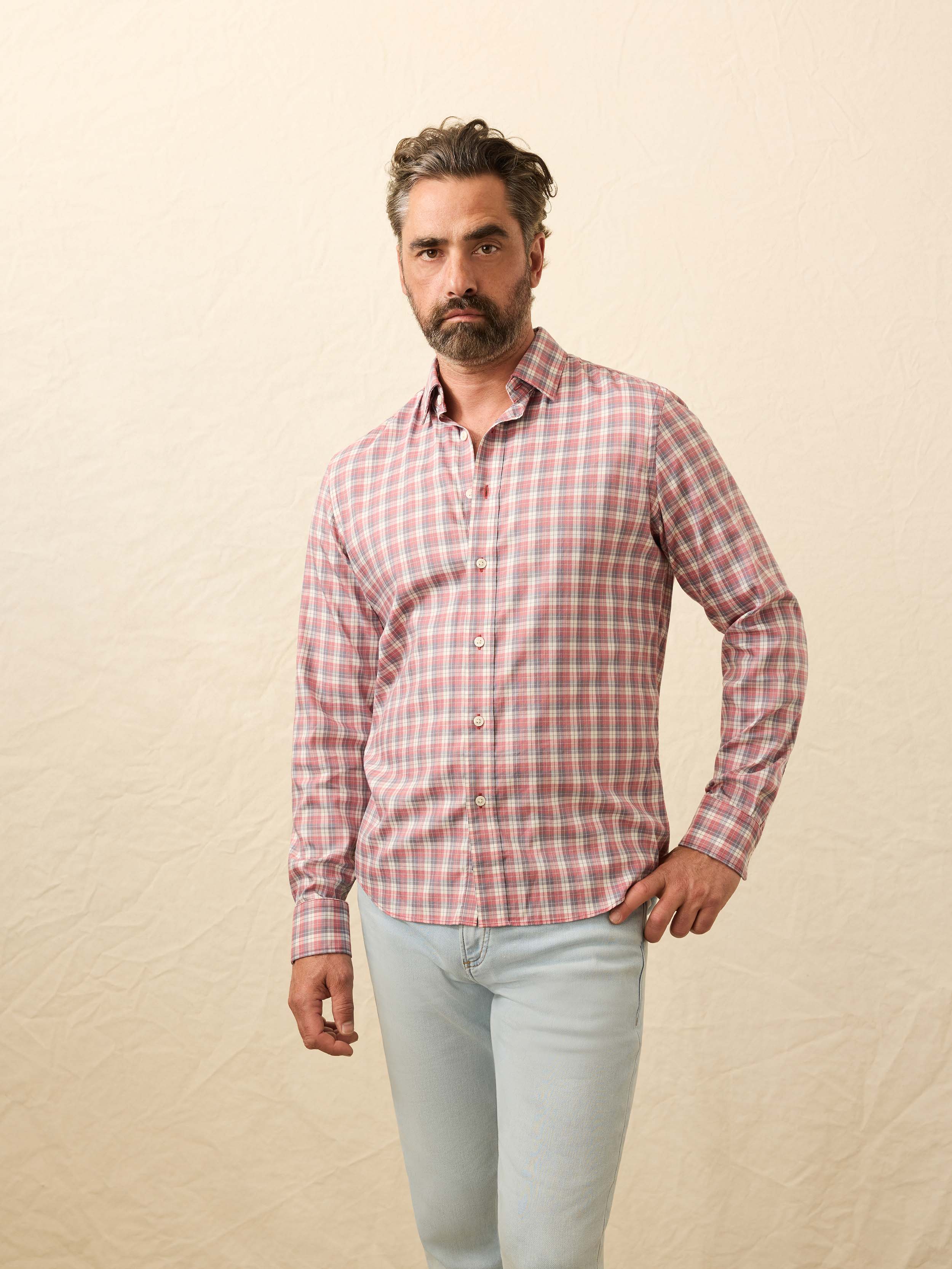 The Movement™ Shirt - Red Charcoal Plaid | Faherty Brand