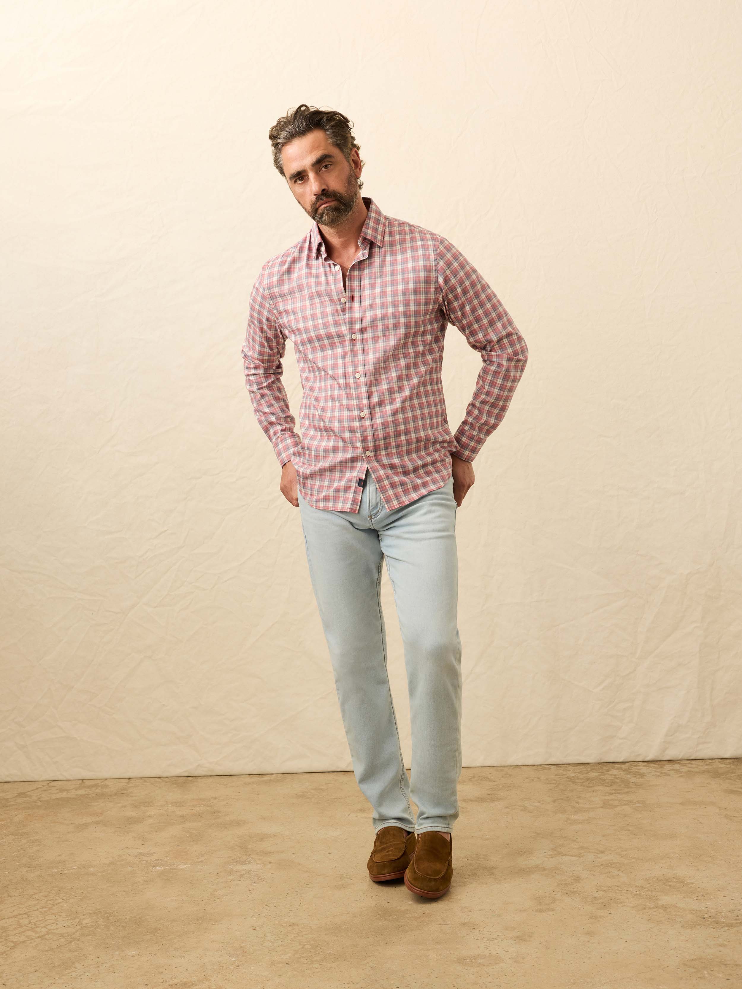 The Movement™ Shirt - Red Charcoal Plaid | Faherty Brand