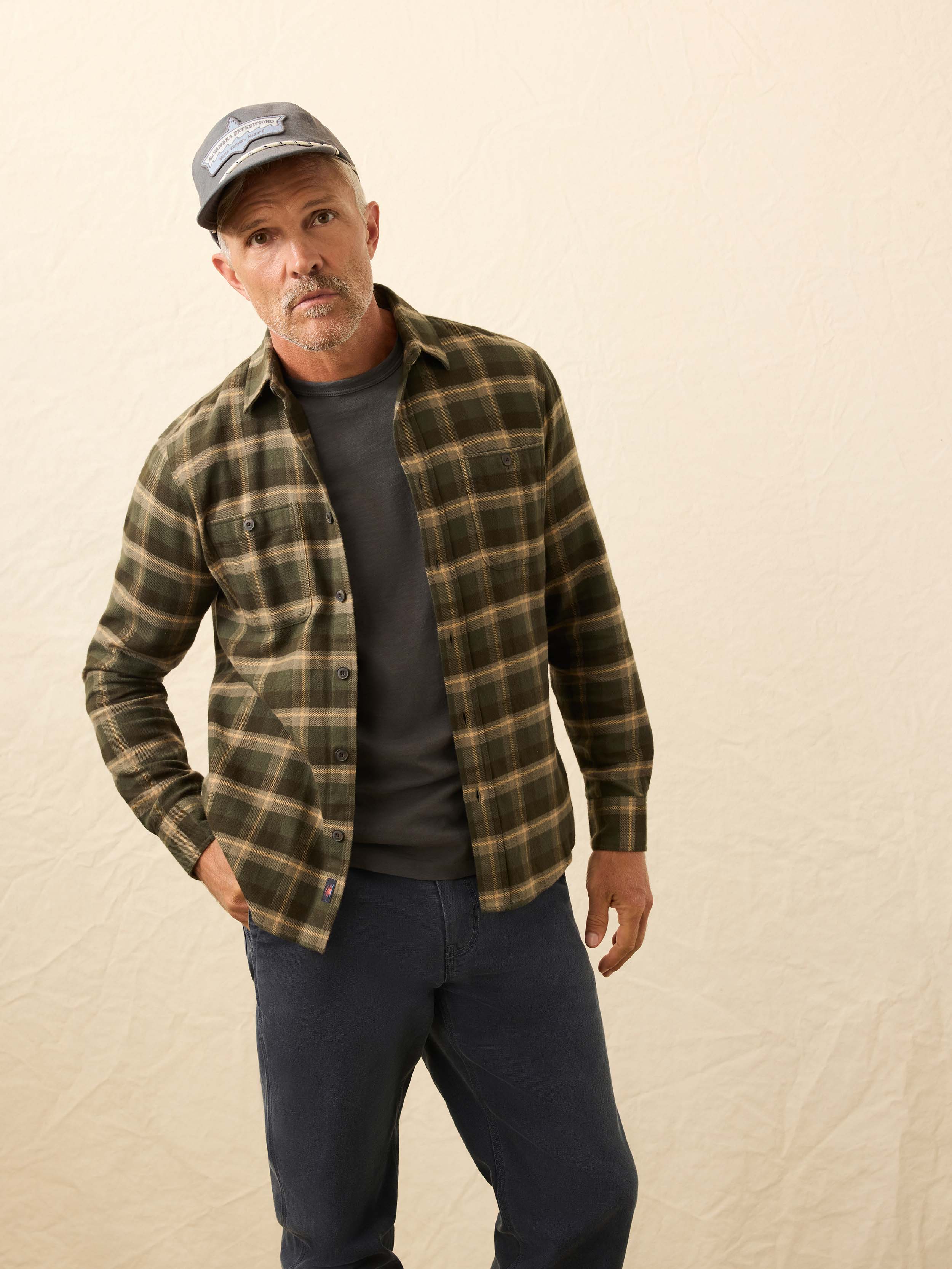 Heirloom Portuguese Flannel Shirt - Garrett Verde Plaid | Faherty Brand
