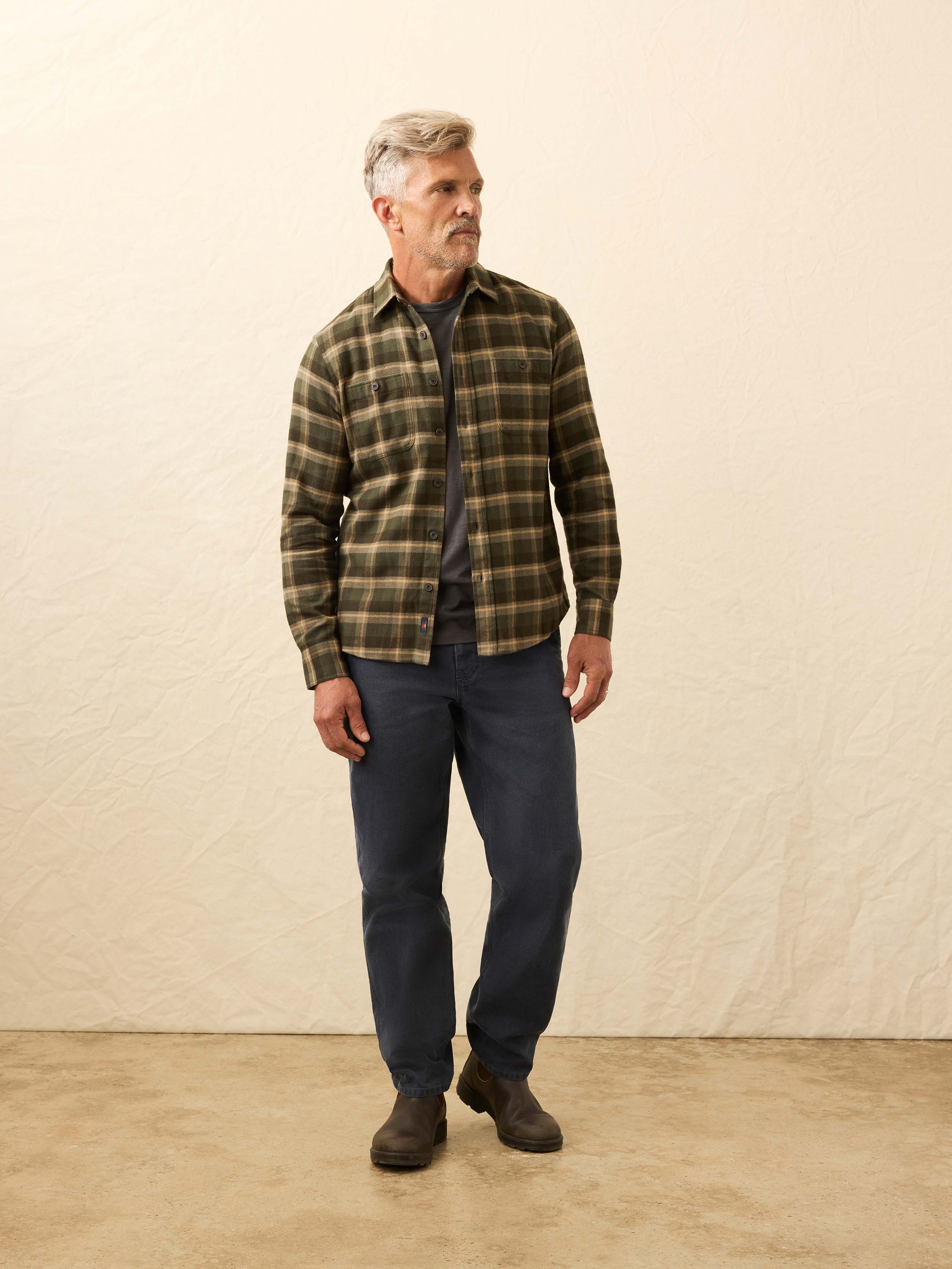 Heirloom Portuguese Flannel Shirt - Garrett Verde Plaid | Faherty Brand