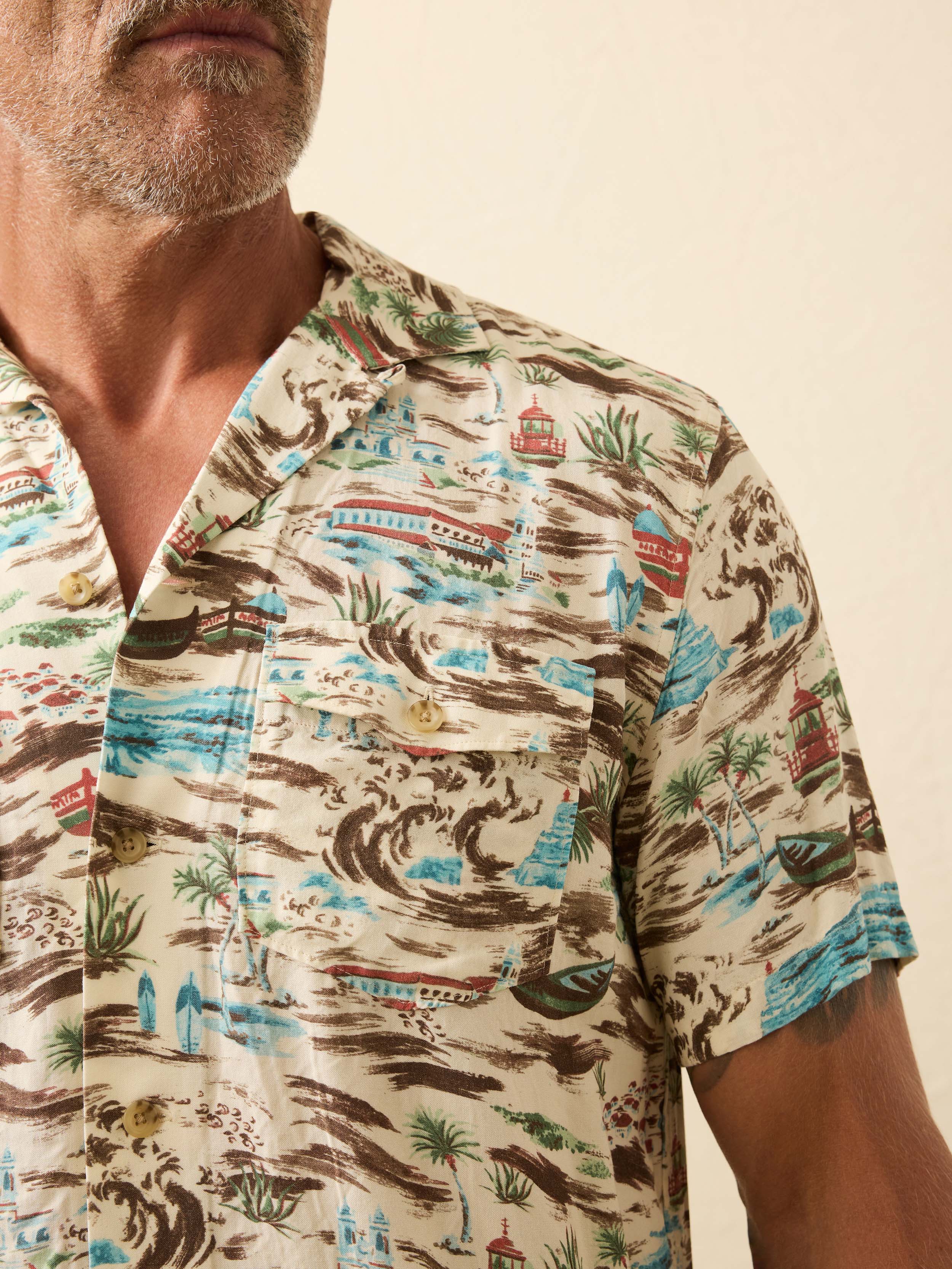 Short-Sleeve Bali Camp Shirt - Nazare Shore | Faherty Brand