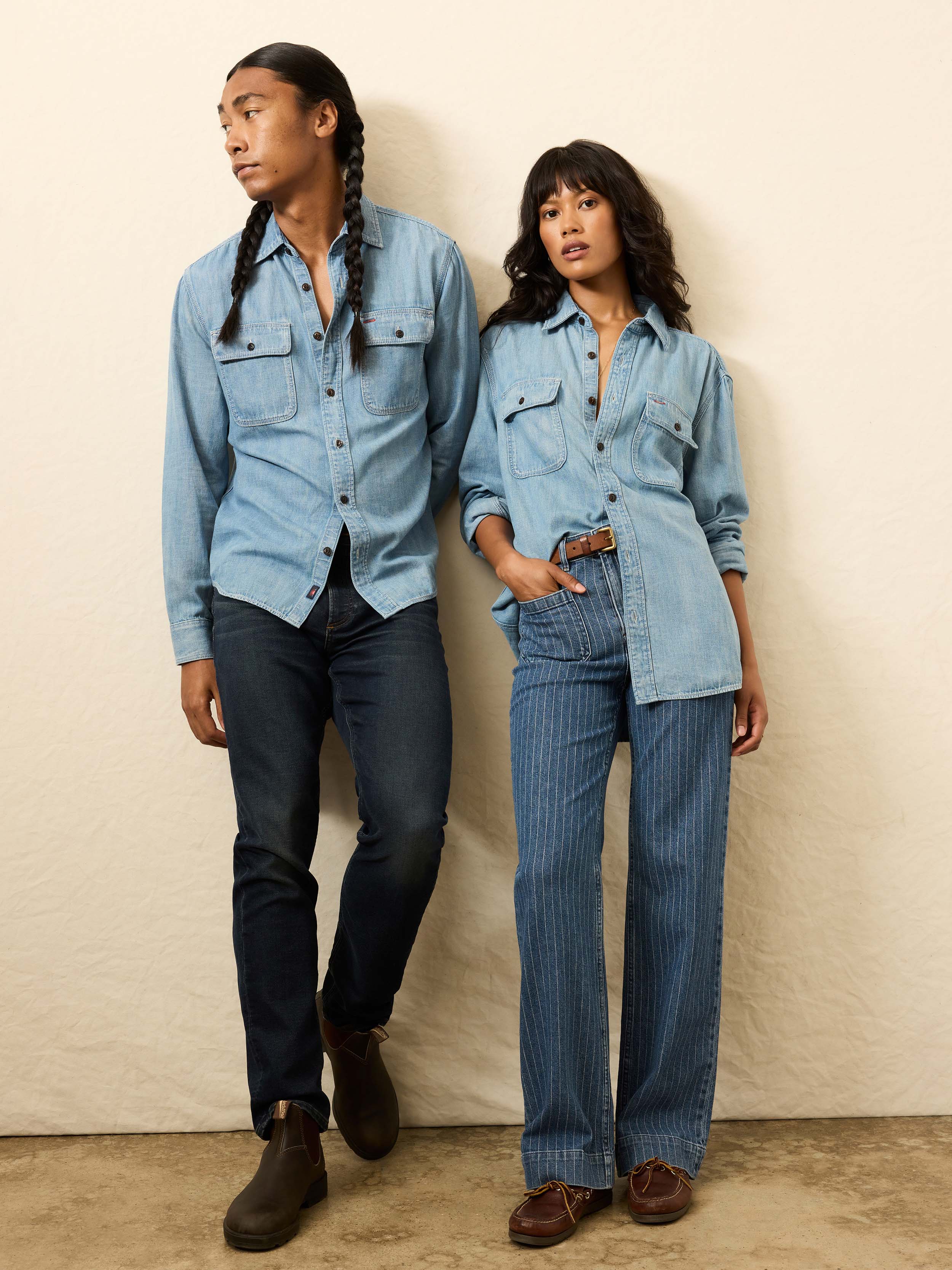 Steven Paul Judd Thunderbird Denim Workshirt - Rainy Mountain Wash | Faherty Brand