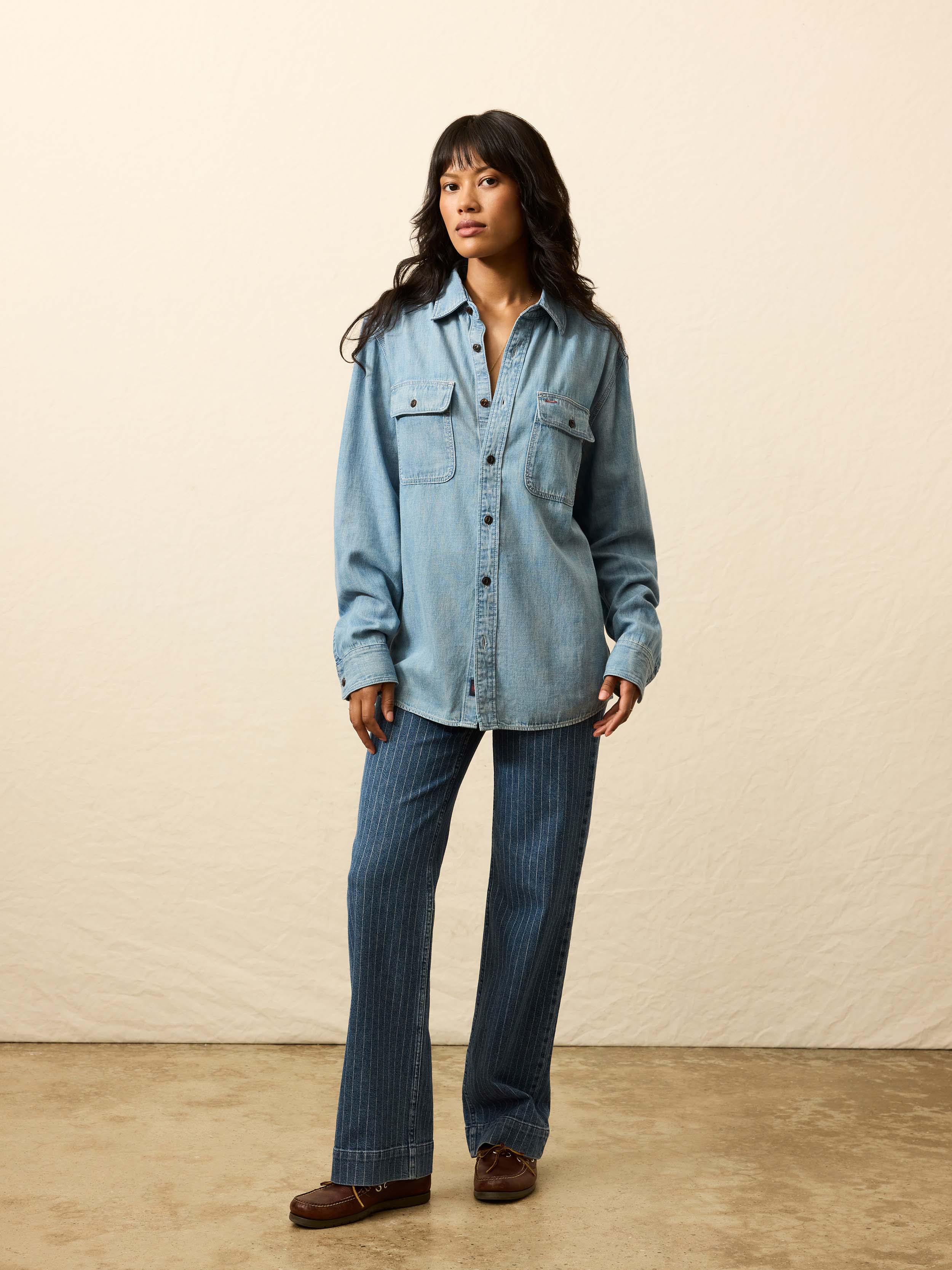Steven Paul Judd Thunderbird Denim Workshirt - Rainy Mountain Wash | Faherty Brand