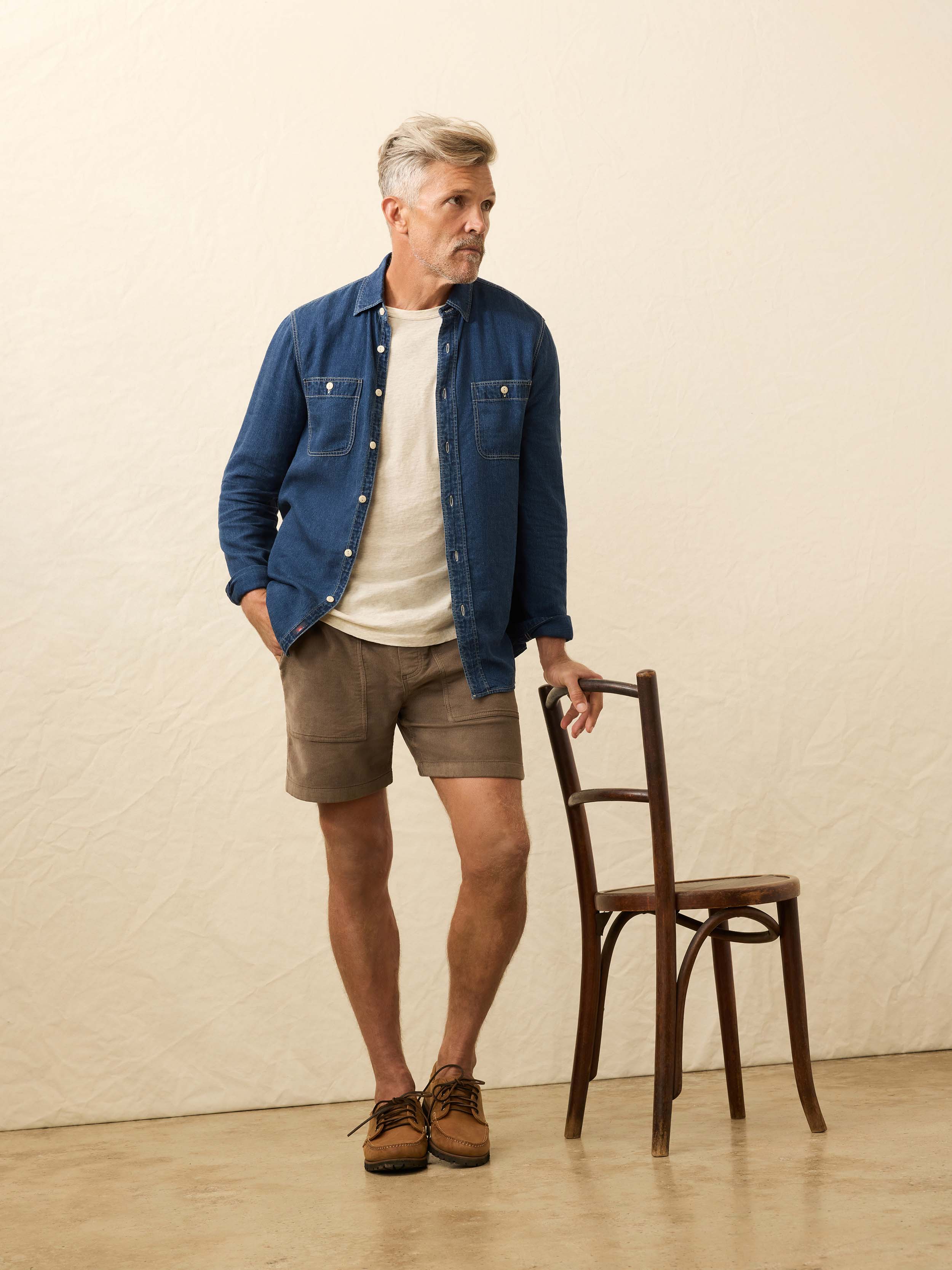 Tried & True Chambray Workshirt - Night Lagoon Wash | Faherty Brand