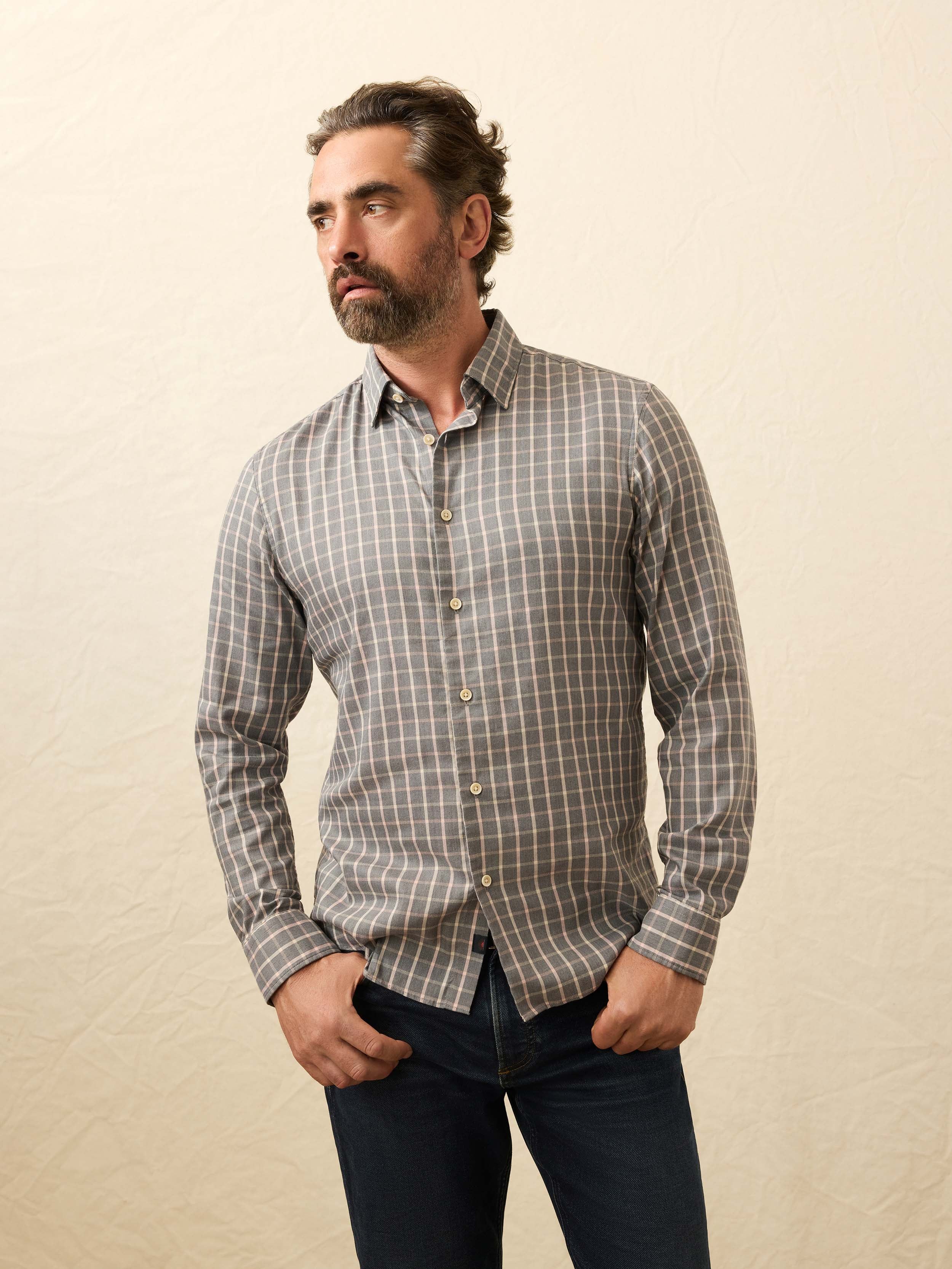 Movement™ Monterey Shirt - Cherry Wood Plaid | Faherty Brand