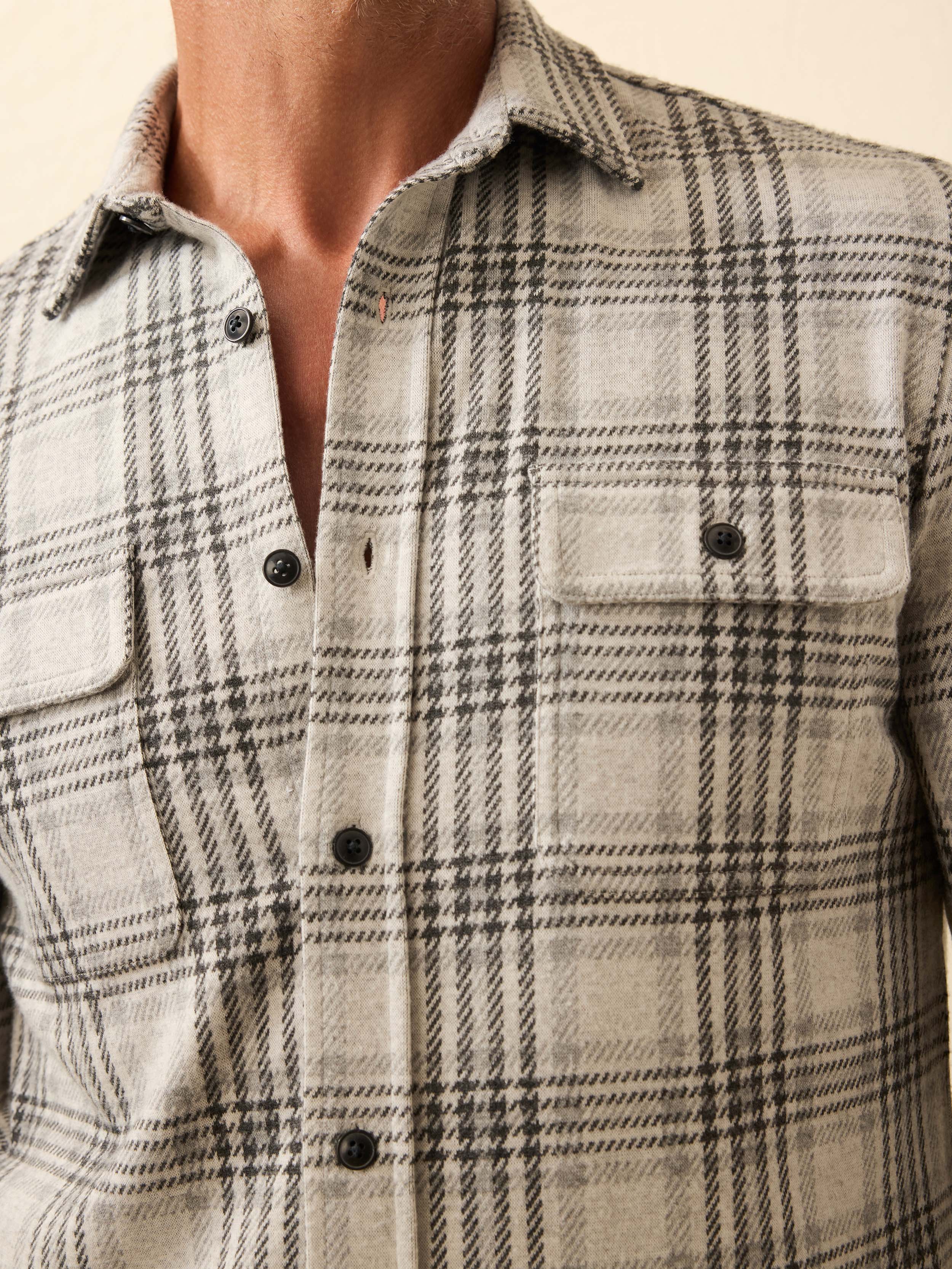 Legend™ Sweater Shirt - Charcoal Cream Plaid | Faherty Brand